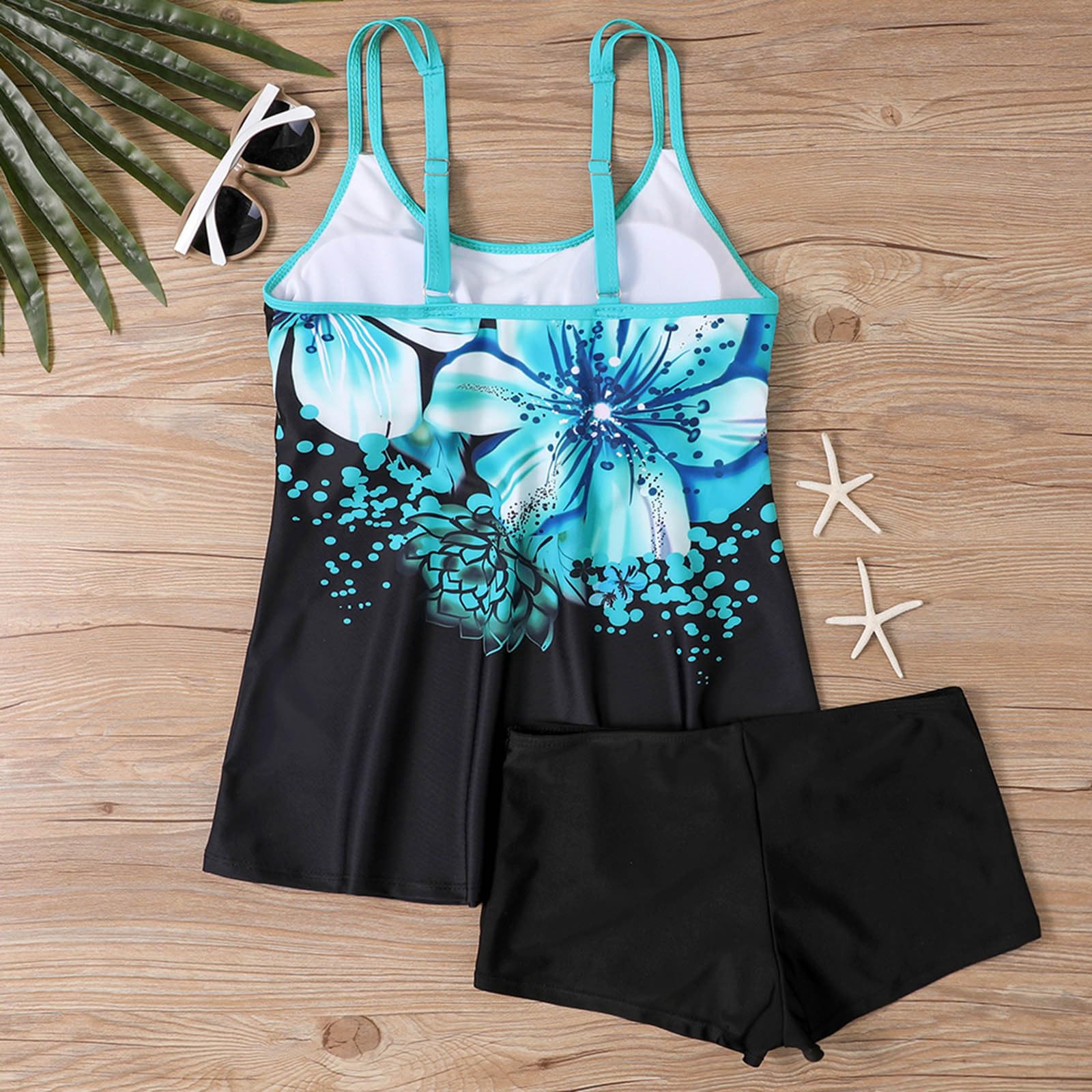 Women's 2 Piece Tankini Swimsuits with Shorts - Floral Plus Size Bathing Suits for Summer 2024 | Beach, Pool & Vacation Swimwear