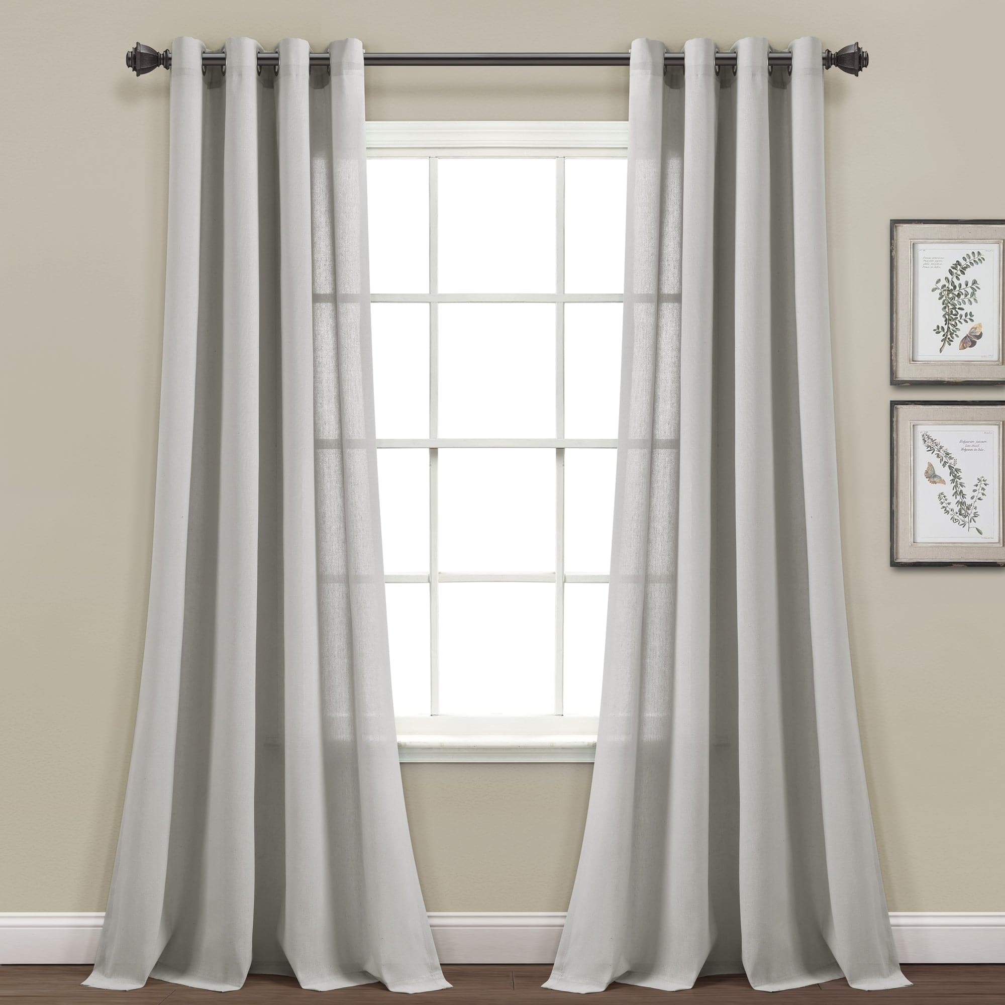 Premium Faux Linen Grommet Window Curtain Panels Set - Blackout Thermal Insulated Drapes for Living Room & Bedroom - Elegant Home Decor for Modern Houses