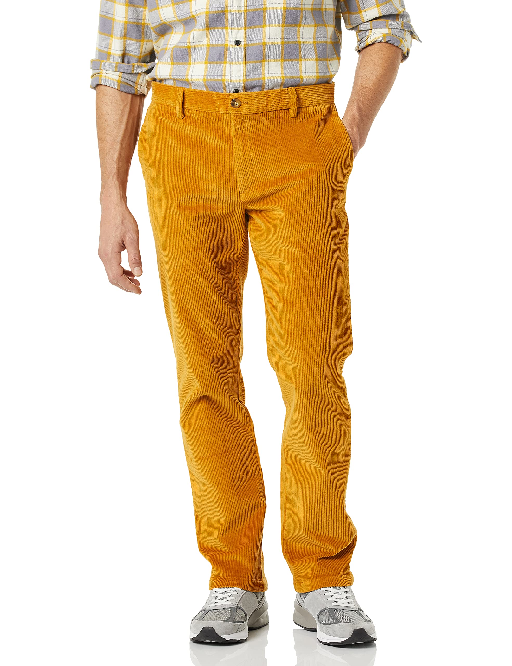 Amazon Essentials Men's Slim-Fit Corduroy Chino Pants - Comfortable Stretch Dress Pants for Work, Office & Casual Wear | Machine Washable & Wrinkle Resistant