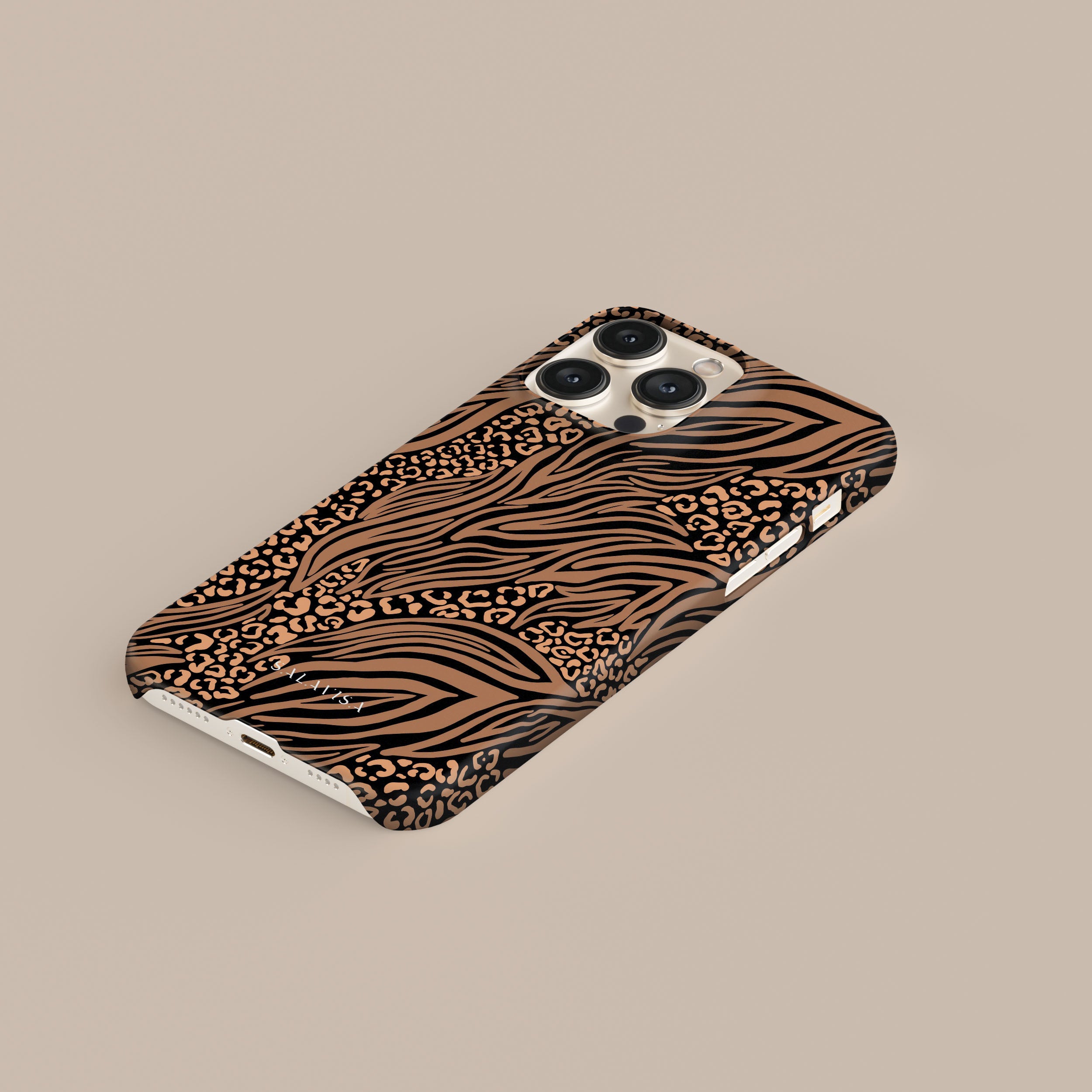 Zebra Leopard Print Phone Case for iPhone 15 Pro Max - Stylish Animal Pattern Protective Cover with Shock Absorption | Perfect for Everyday Use, Travel & Fashion Accessories