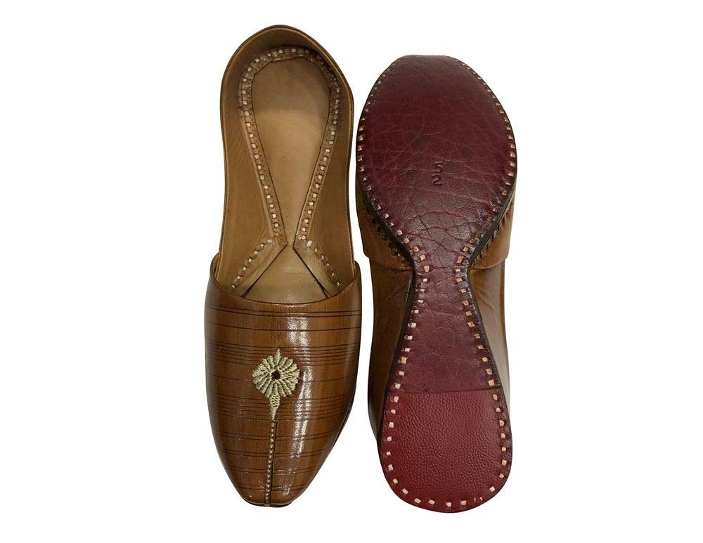 Handmade Brown Jutti Mojari Khussa Shoes for Men | Authentic Indian Ethnic Footwear | Perfect for Weddings, Festivals & Cultural Events