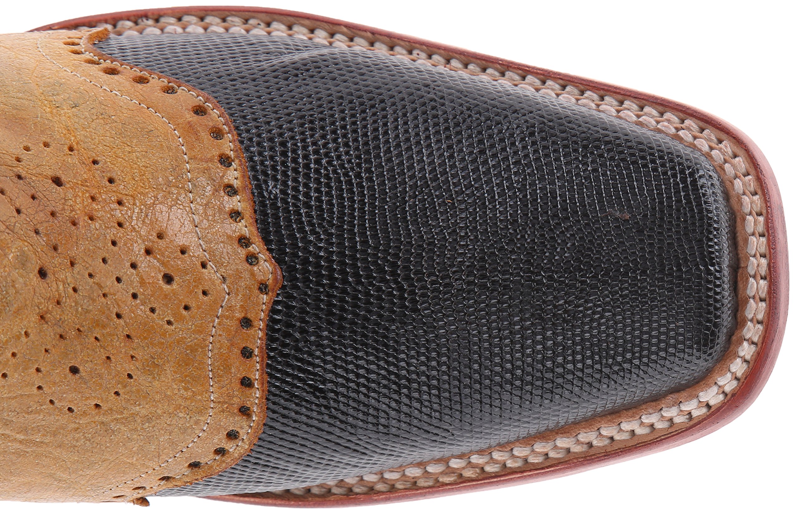 Men's Genuine Lizard Skin Vamp Western Cowboy Boots - Durable & Stylish for Rodeo, Country Dance & Western Fashion