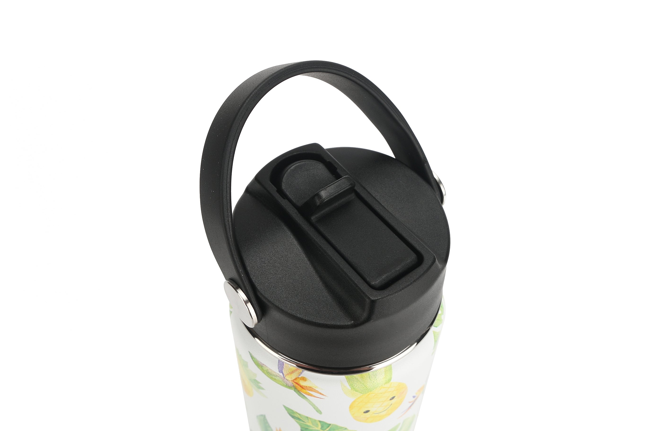 24oz Insulated Stainless Steel Water Bottle with Pineapple Monstera Design - Keeps Drinks Cold 24Hrs/Hot 12Hrs - Perfect for Gym, Hiking, Travel & Office Use