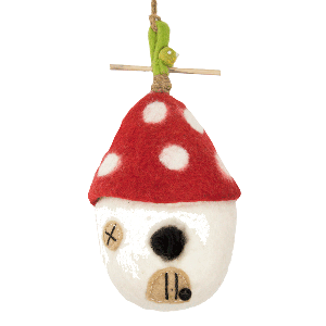 Handmade Wool Birdhouse from Nepal - Cozy & Eco-Friendly Nest for Garden, Patio, or Balcony Decor