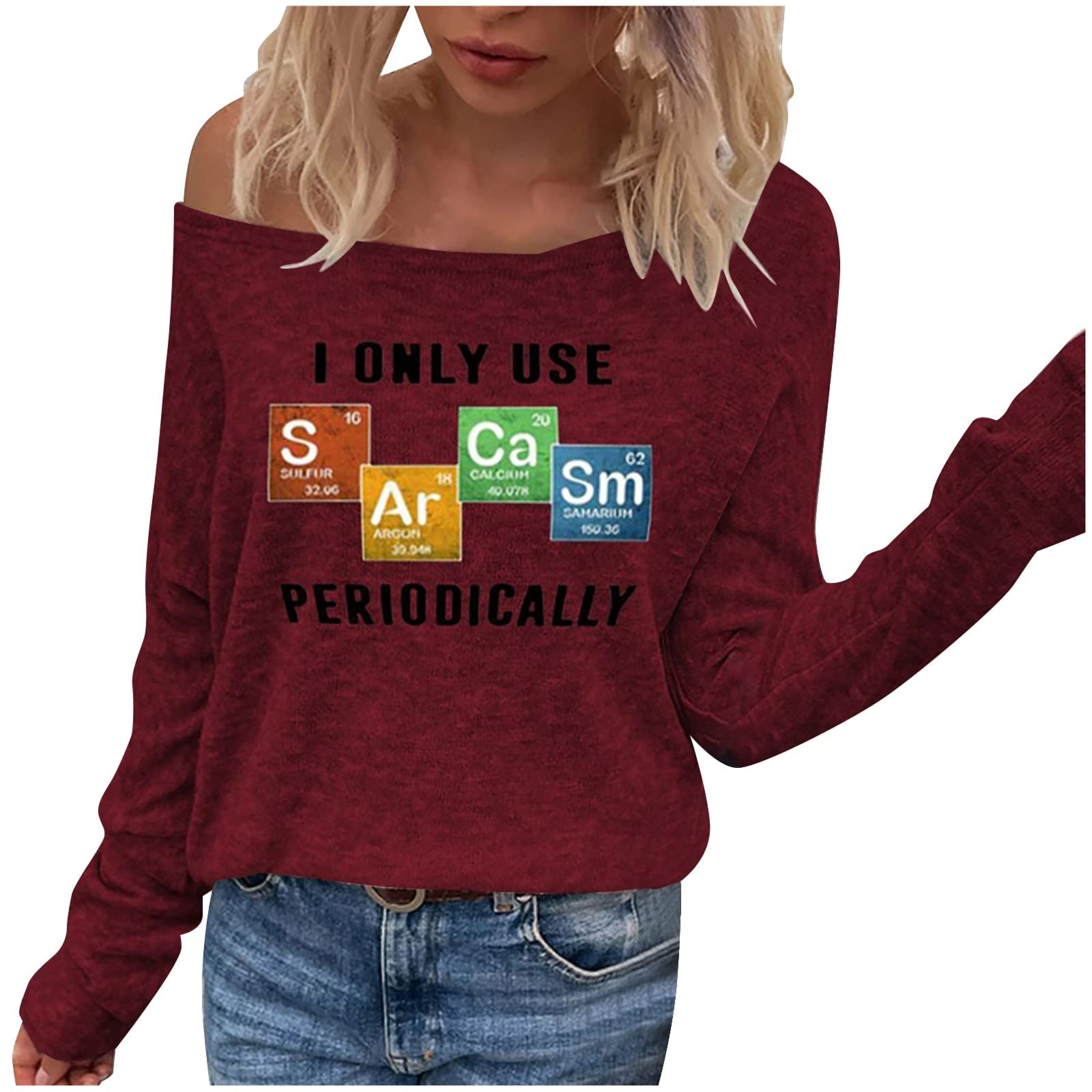 Women's Long Sleeve Off Shoulder Printed Sweater - Lightweight Multicolor Cardigan for Women | Casual Fall Fashion, Layering Piece, Office Wear & Date Night Outfit