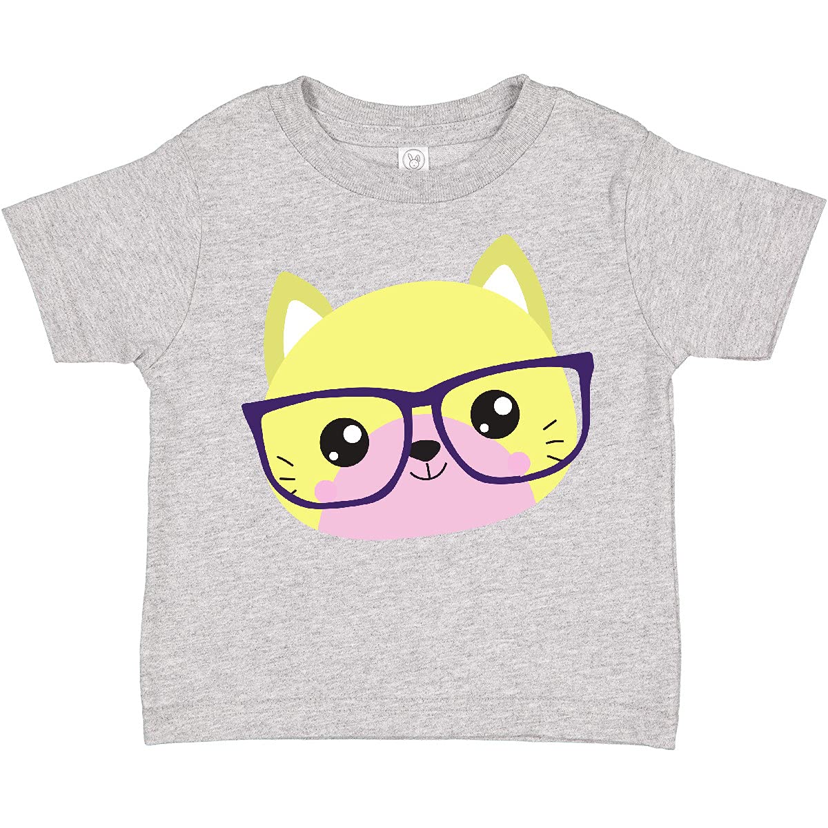 Inktastic Hipster Cat with Glasses - Cute Kitten Graphic Toddler T-Shirt for Boys & Girls - Perfect for Playdates, Daycare & Family Photos