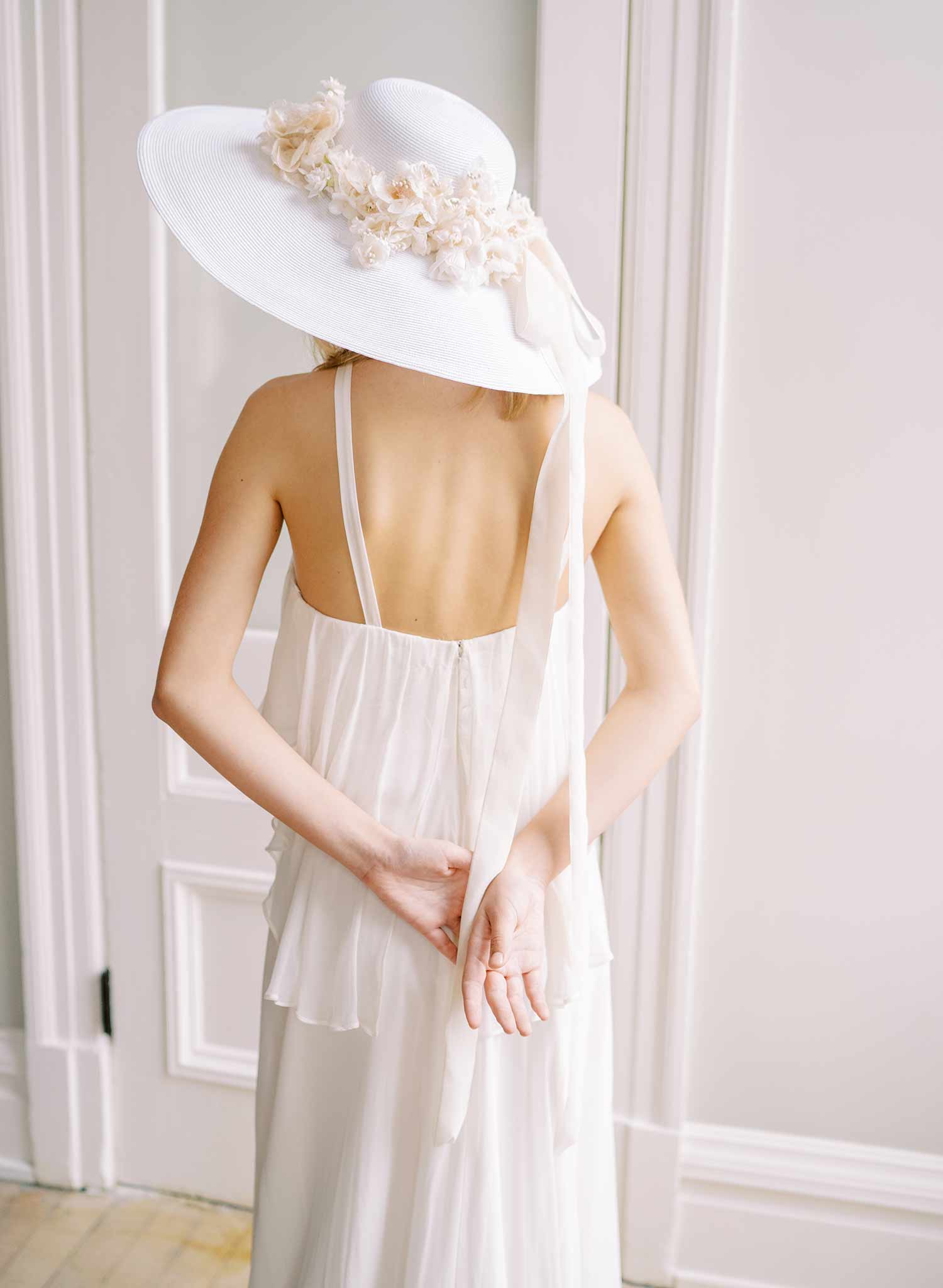 Elegant Floral Bridal Hat for Wedding - Style #2457 | Perfect for Bridal Showers, Garden Weddings & Boho Chic Looks