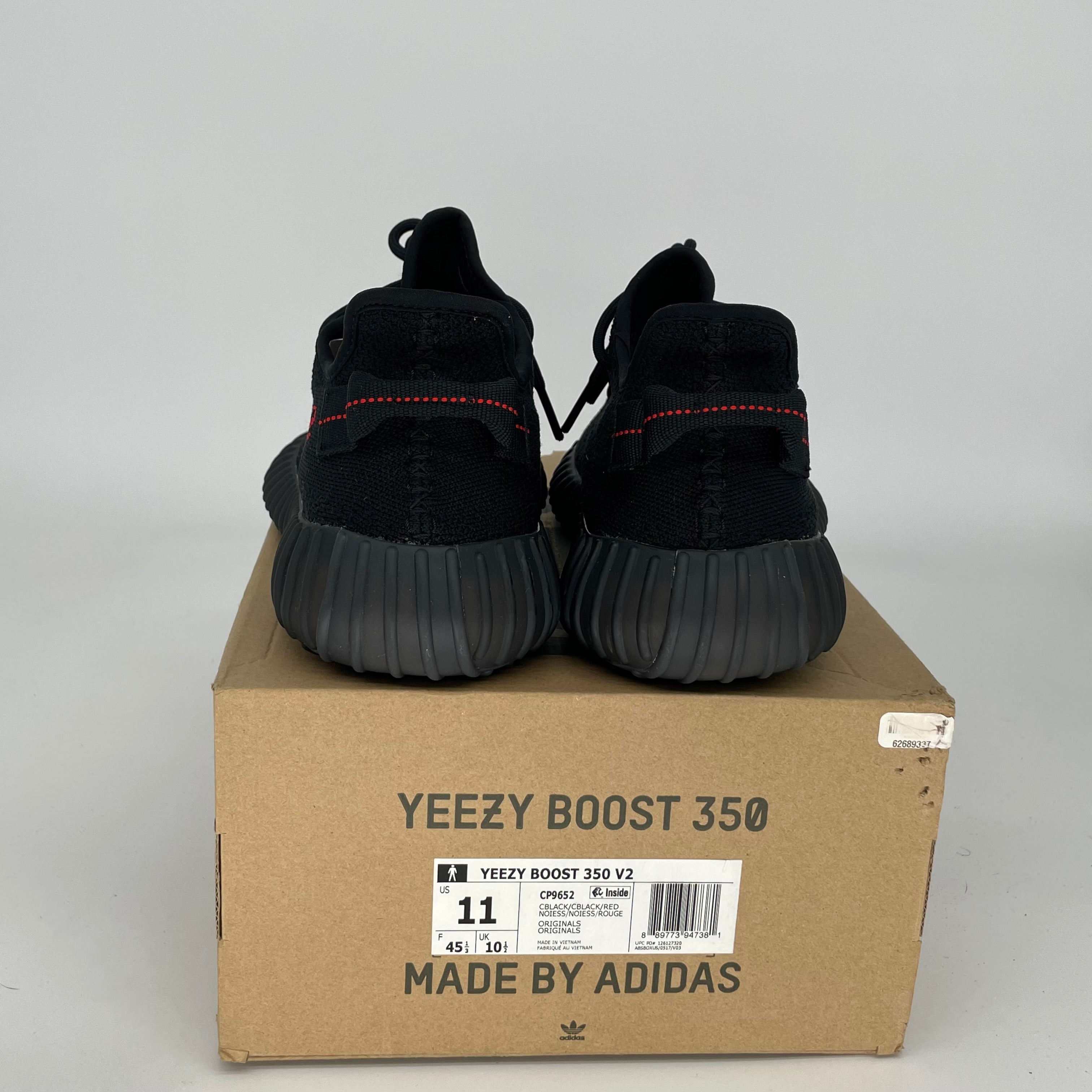 Adidas Yeezy Boost 350 V2 'Bred' - Men's Size 11 | Black/Red Sneakers CP9652 | Running, Casual Wear & Street Style Fashion