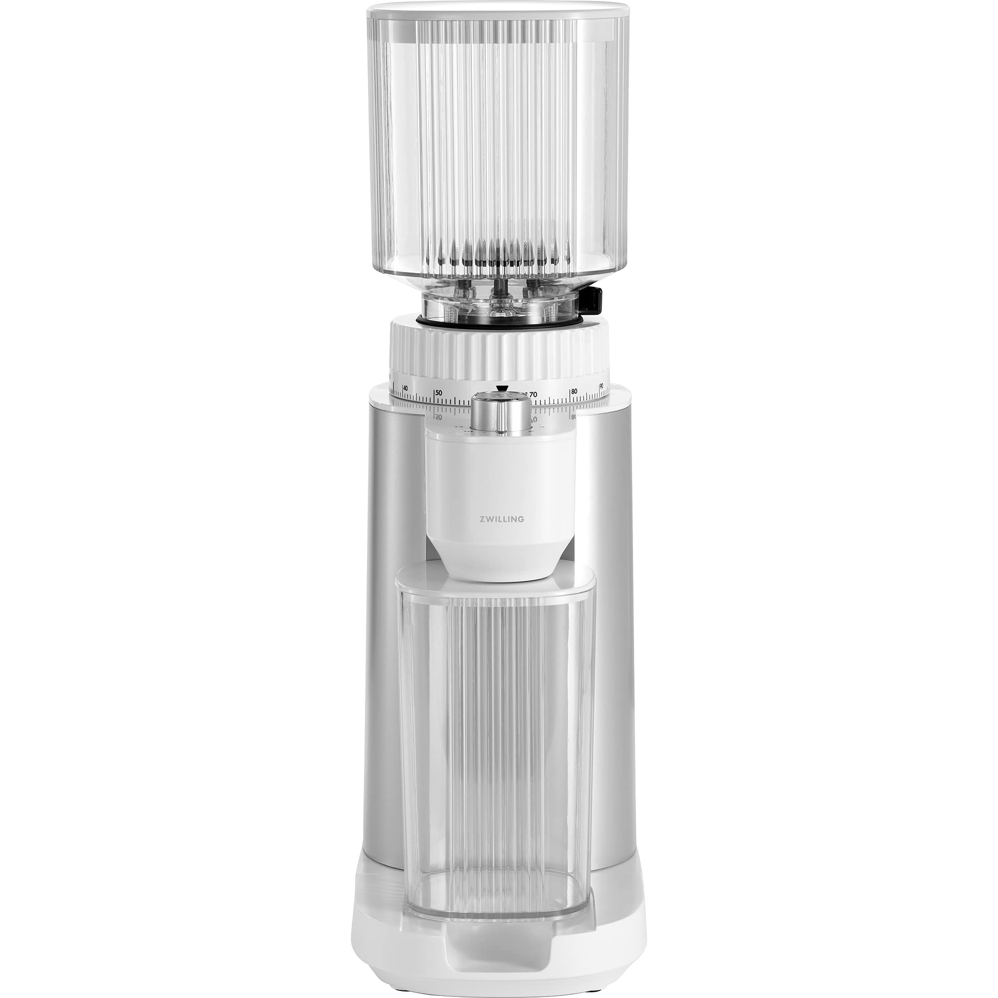 ZWILLING Enfinigy Electric Burr Coffee Grinder - 140 Grind Settings for Espresso to Drip Coffee - Silver - Perfect for Home Baristas & Coffee Lovers
