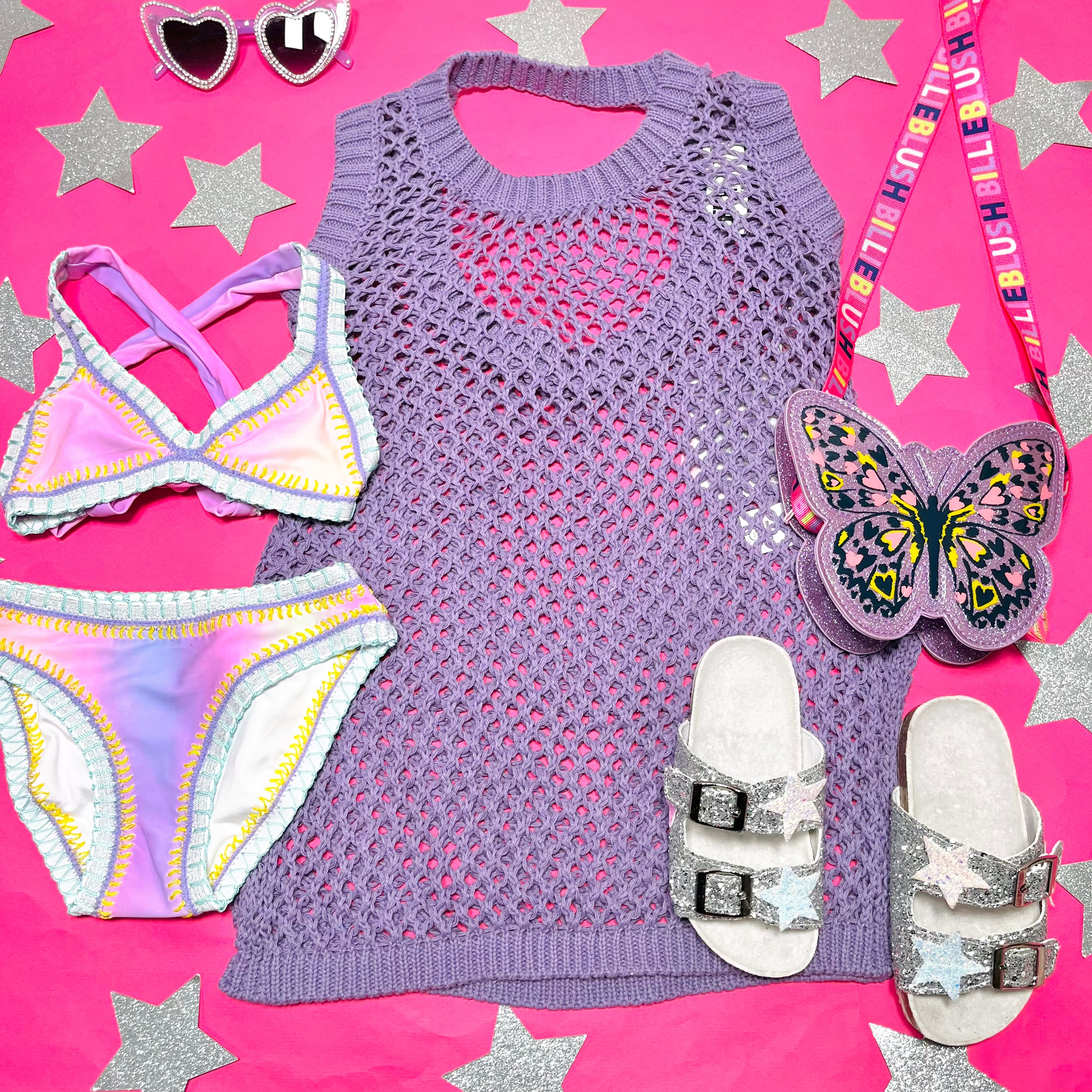 Rainbow Embroidered Cotton Candy Two Piece Bikini Set - Sexy Swimwear for Beach, Pool Party & Summer Vacation