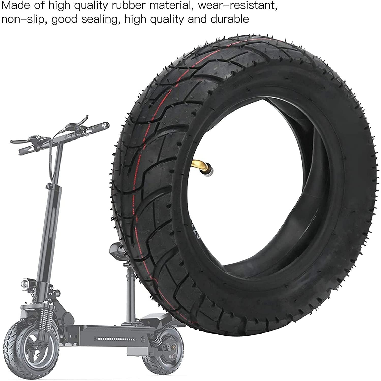 80/65-6 Anti-Slip Inflatable Rubber Tire Tube - Replacement Wheels for Electric Scooters & Balance Bikes | Durable Tires for Commuting, Urban Travel & Outdoor Adventures