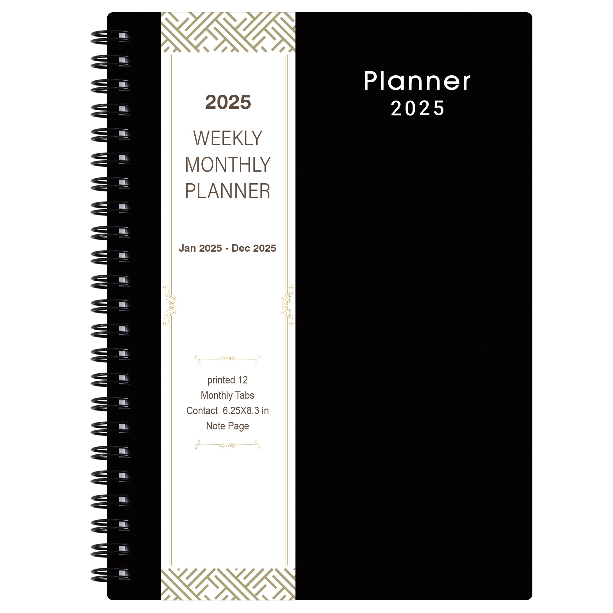 2025 Weekly & Monthly Planner - January to December 2025, 6.25