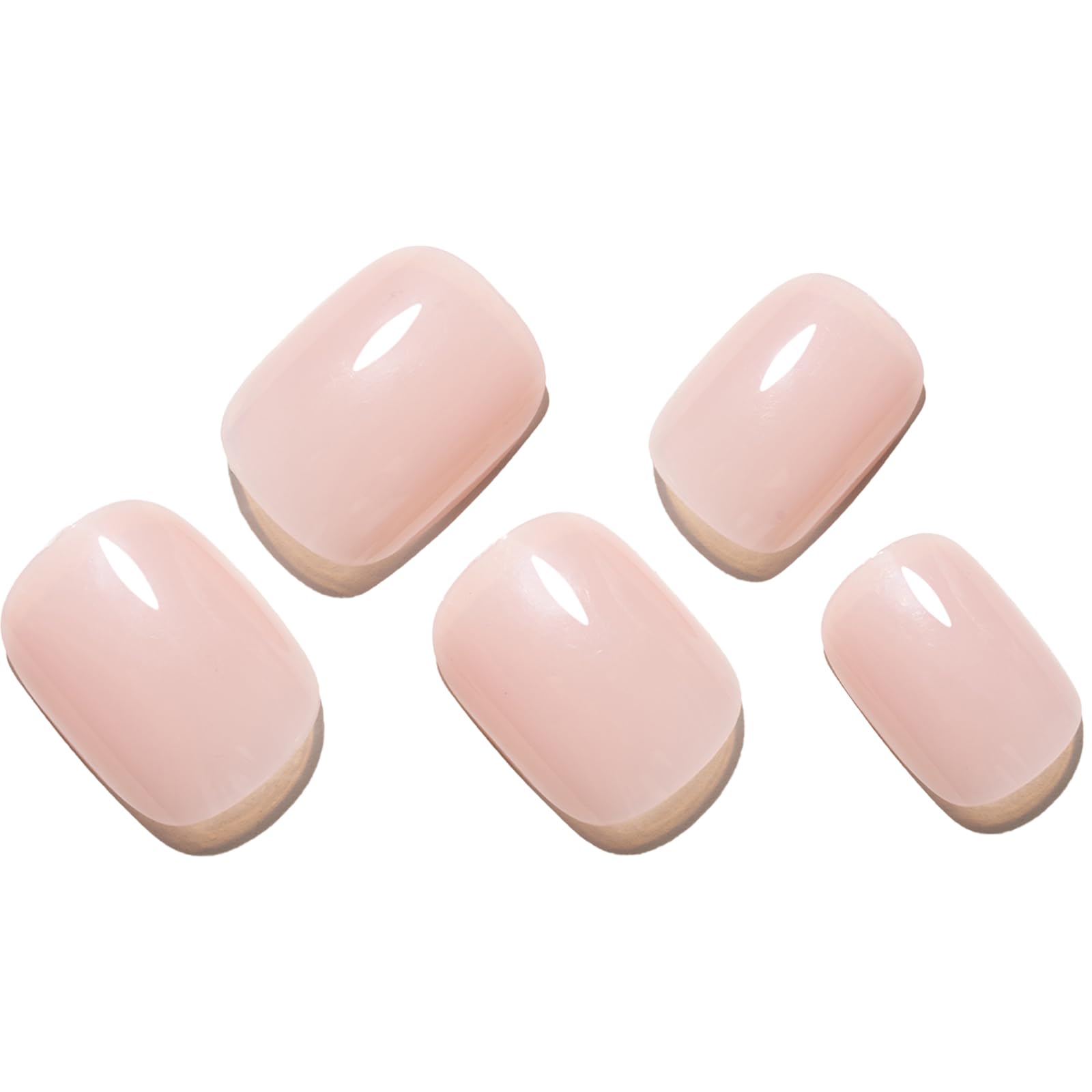 Glamermaid Extra Short Press On Nails - Nude Pink Fake Nails Short Squoval Shape, Natural Round Square Glue On Nails with Glossy Gel Finish | Acrylic Metal False Nail Kits for Women | Reusable Stick On Full Cover Artificial Nails for Daily Wear, Parties & Special Occasions