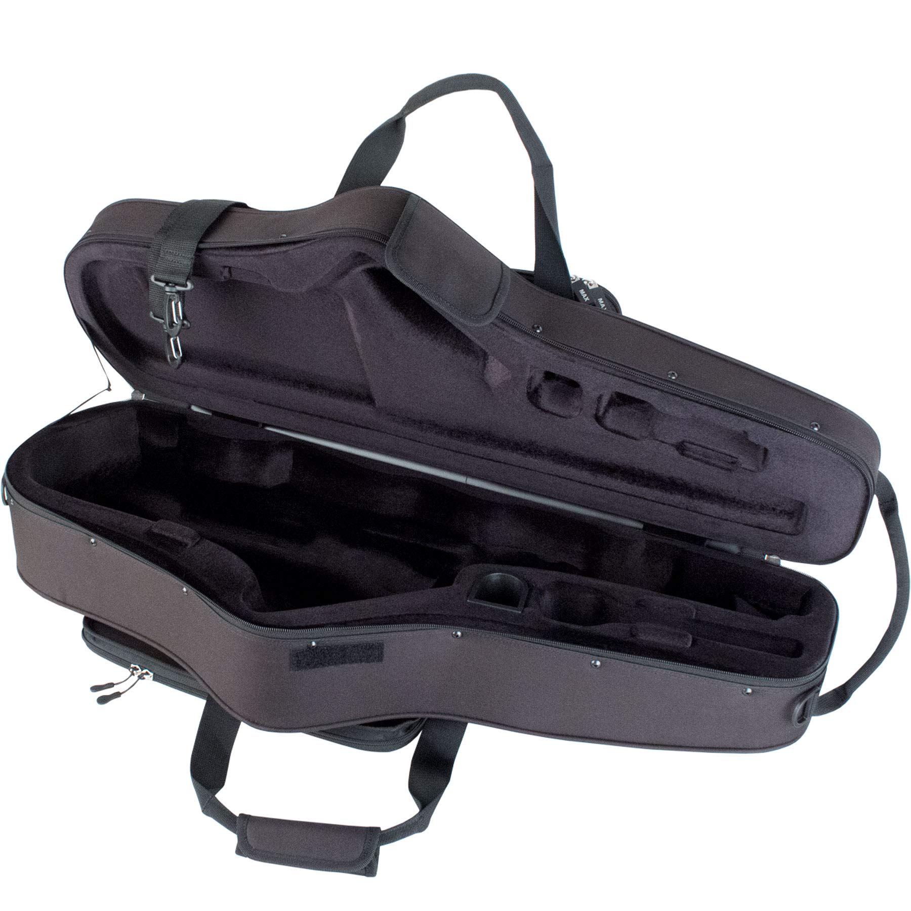 Protec MX305CT Max Tenor Saxophone Case with Adjustable Backpack Straps - Lightweight Durable Black Sax Case for Professional Musicians | Perfect for School Bands, Jazz Performances & Travel