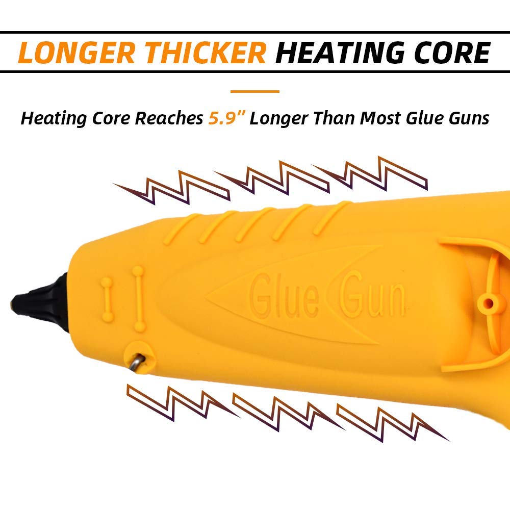 Heavy Duty Hot Glue Gun 400W - Professional High Power Fast Heating Full Size Glue Gun Kit with 0.43