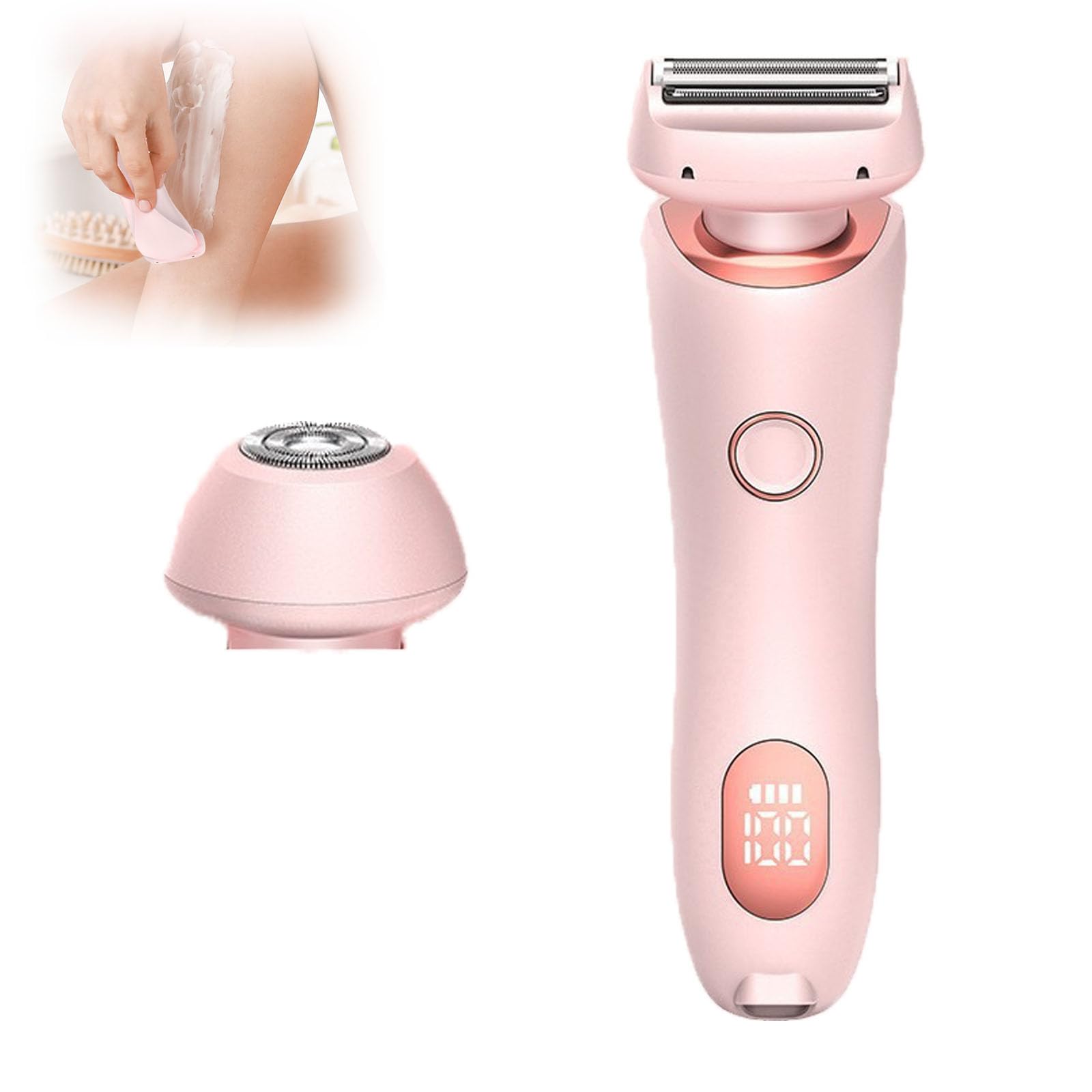 Dusk Glide Pro 3.0 Women's Electric Razor & Epilator - 2-in-1 Painless Hair Removal Shaver for Legs, Bikini & Underarms - Portable Rechargeable Pink Shaver for Travel & Home Use