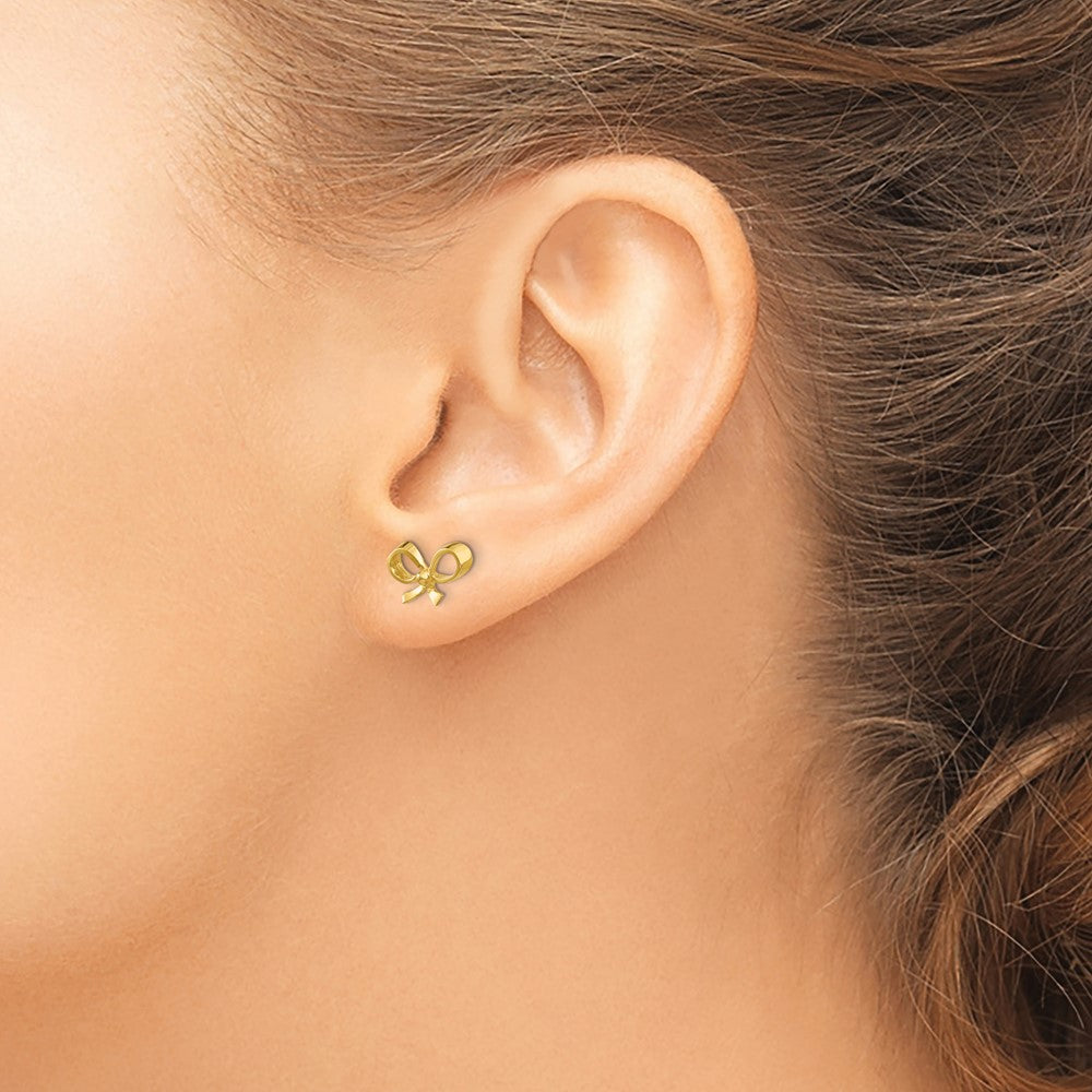 Elegant Gold Bow Post Earrings for Women - Model H1051 | Perfect for Weddings, Parties & Everyday Wear