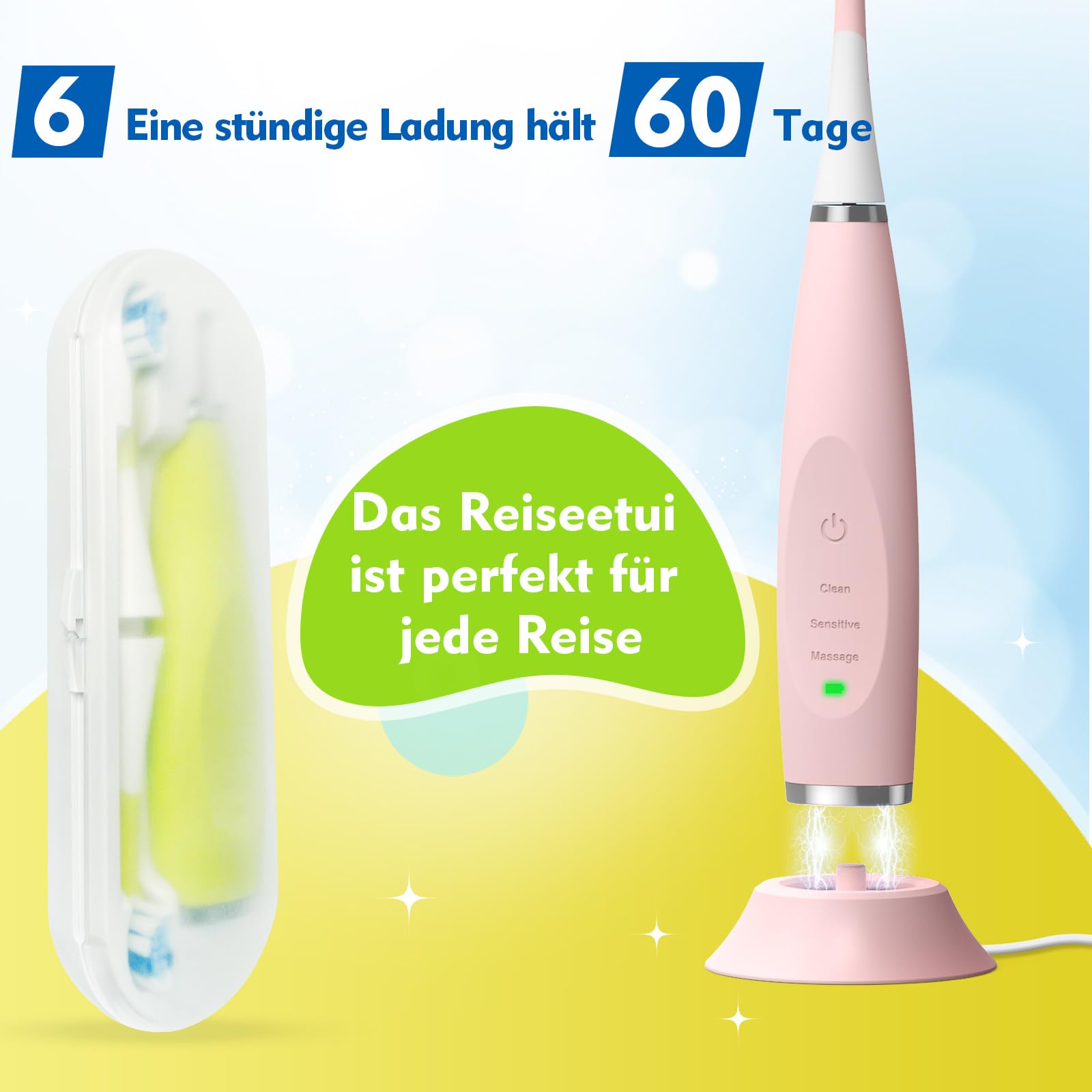 FUMEIKANG Kids Electric Toothbrush - Rechargeable Sonic Toothbrush with Smart Timer for Children (Pink) - Perfect for Daily Oral Care & Healthy Teeth