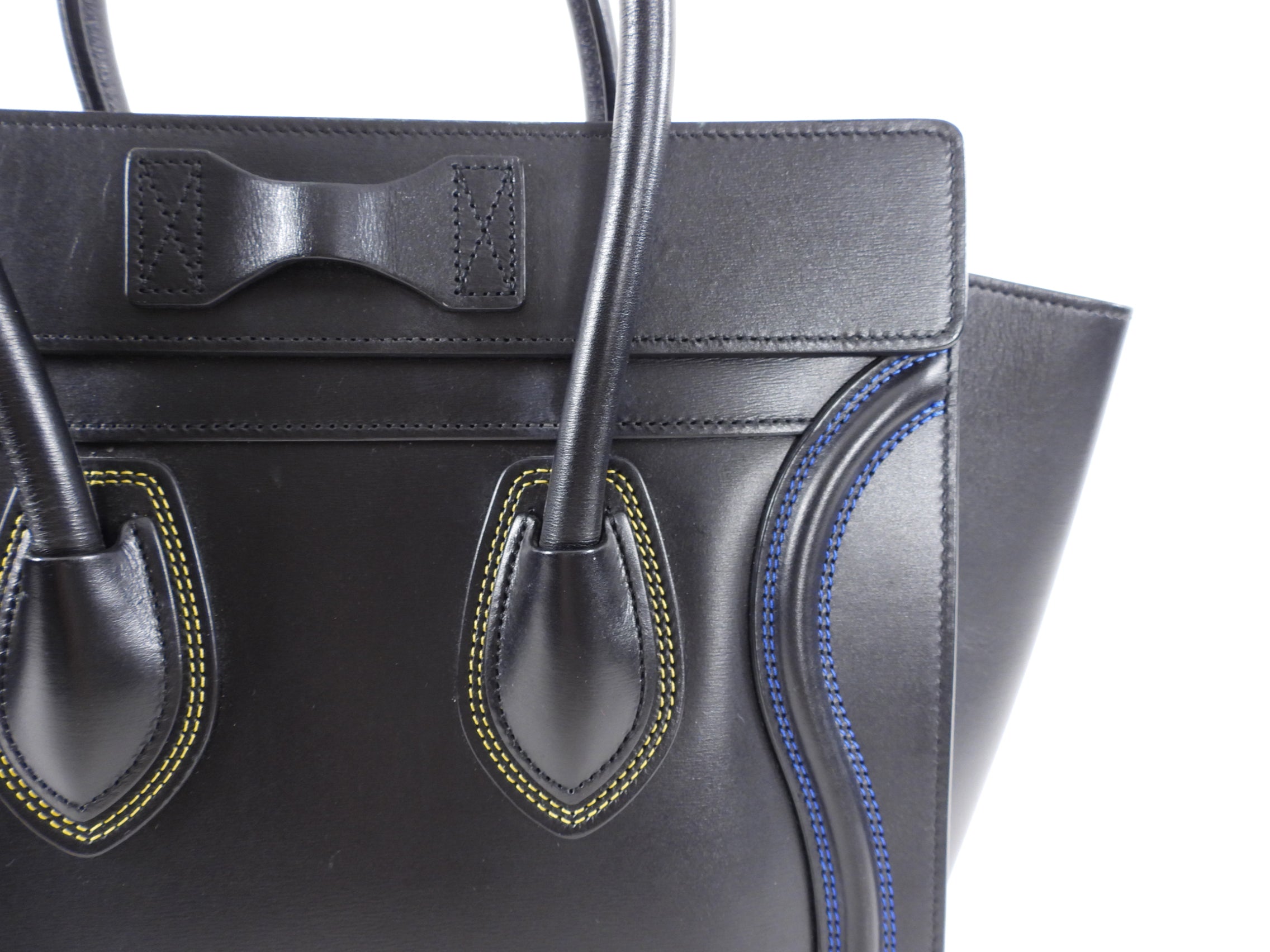 Celine Black Leather Micro Luggage Tote Bag - Small Crossbody Handbag for Women | Perfect for Work, Travel & Everyday Use