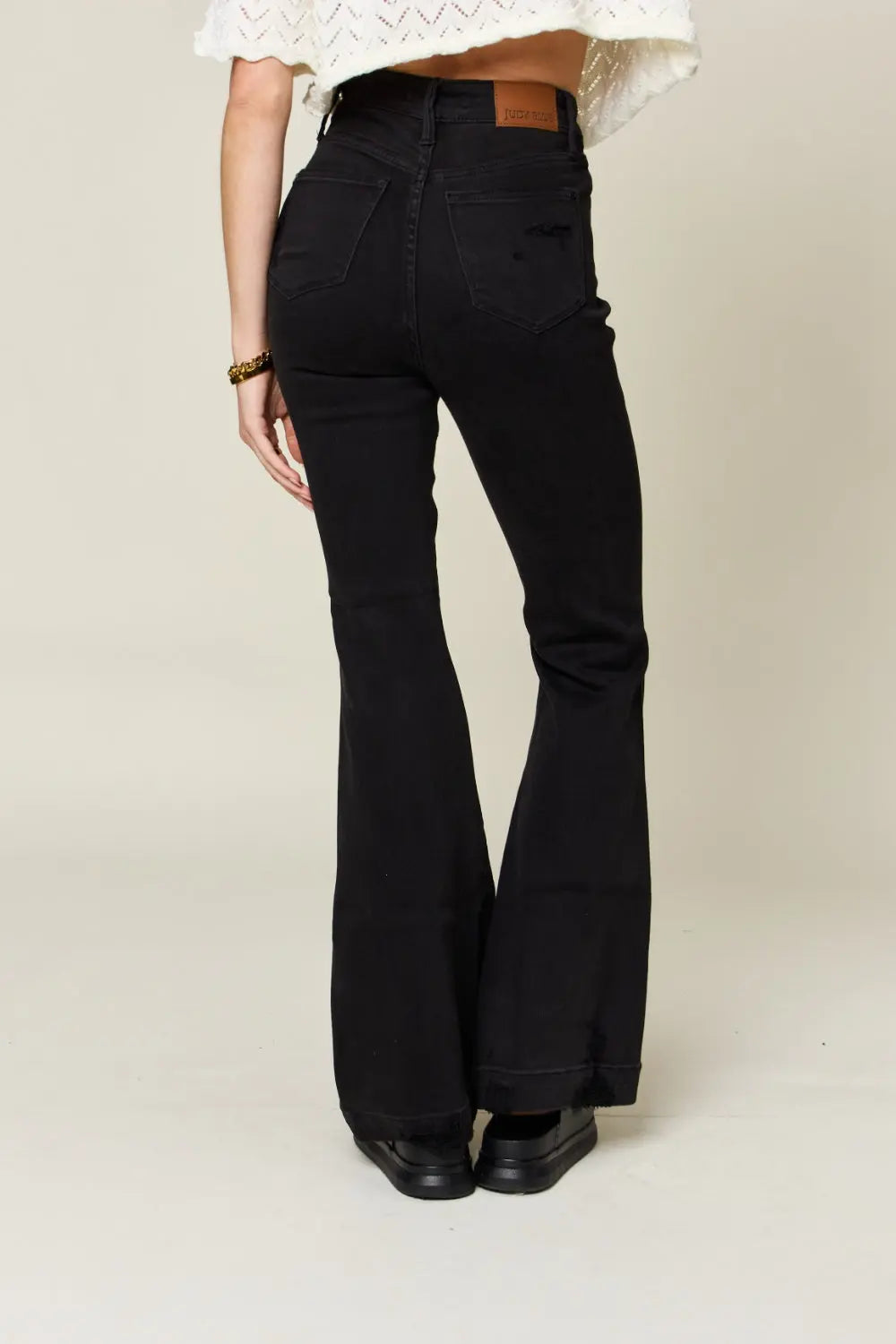 Judy Blue Women's High Waist Distressed Flare Jeans - Vintage Denim Pants for Casual Outfits & Boho Style | Perfect for Everyday Wear, Date Nights & Music Festivals