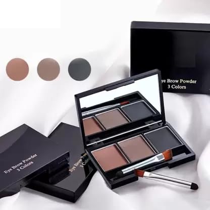 3-in-1 Eyebrow Palette for Perfect Brows - Waterproof Eyebrow Powder, Pencil & Brush Set - Natural Looking Eyebrow Makeup Kit for Daily Use, Parties & Professional Makeup Artists