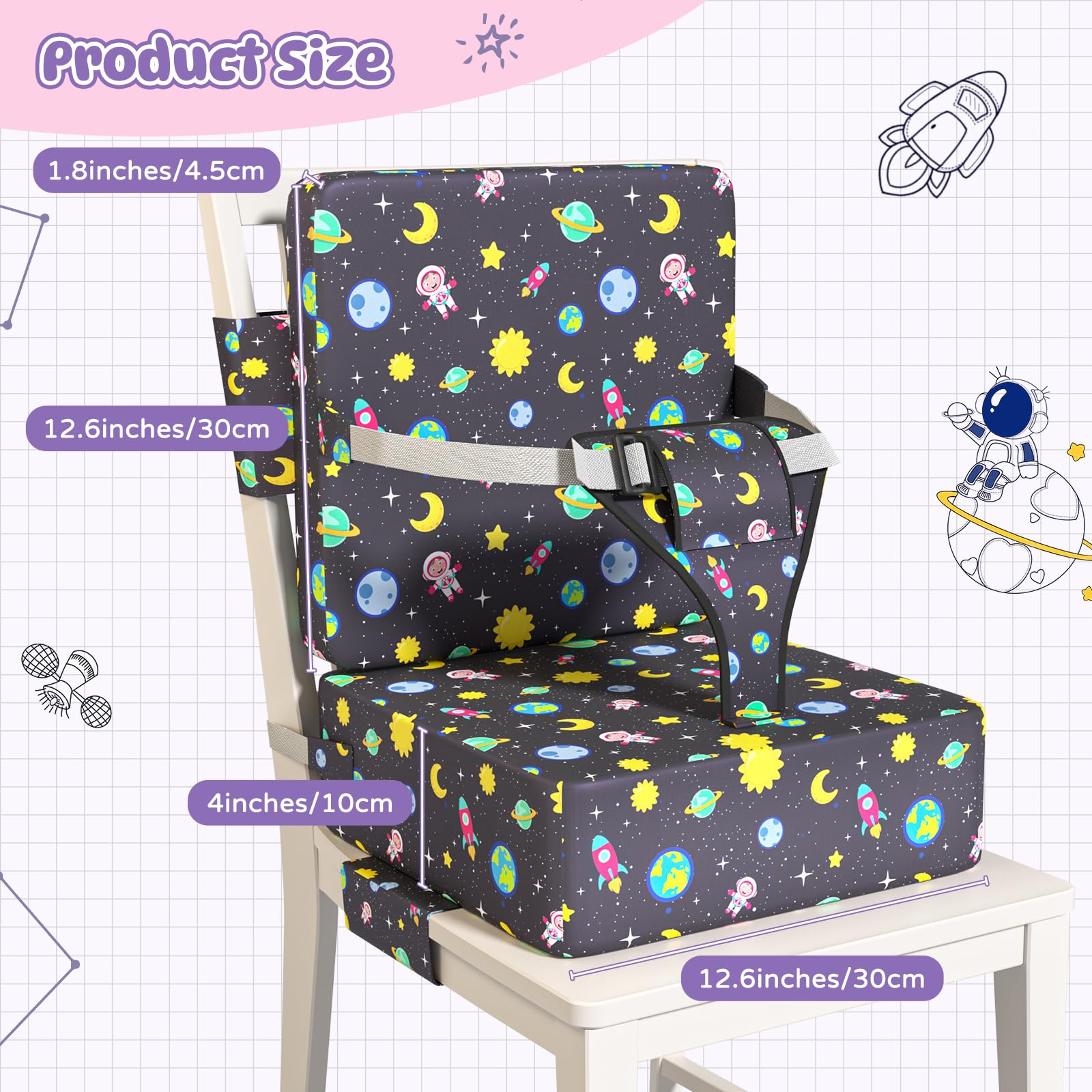 **Toddler Booster Seat for Dining Table with Safety Buckles – Anti-Scratch & Easy Cleaning High Chair for Kids – Perfect for Home, Restaurants, and Travel**