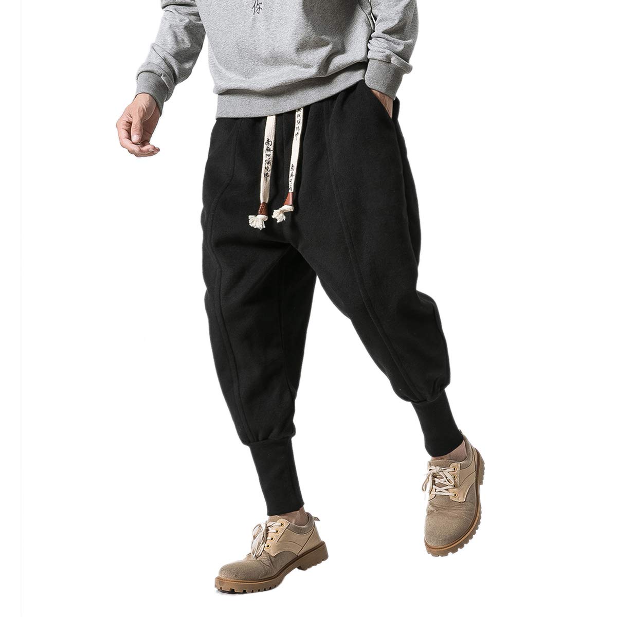Seidarise Men's Jogger Sweatpants - Winter Running Track Pants for Sports & Hip Hop Style - Comfortable Athletic Pants for Gym, Workout & Casual Wear - Black