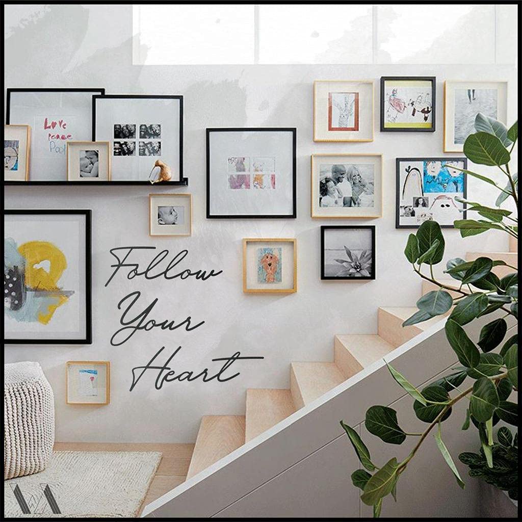 LaModaHome Follow Your Heart Metal Wall Art - Handcrafted Home Decor for Living Room, Bedroom, Kitchen & Bathroom | Indoor & Outdoor Wall Hanging Decorations | Perfect for Housewarming Gifts & Farmhouse Style Interiors