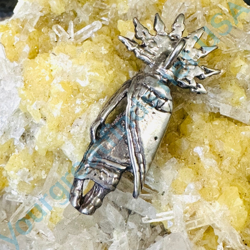 Vintage Cast Sterling Silver Kachina Pendant - Handmade Native American Jewelry for Women & Men - Perfect for Gifts, Spiritual Wear & Southwest Fashion Accessories