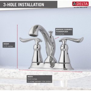 Delta Linden Centerset Bathroom Faucet - Brushed Nickel Finish, Diamond Seal Technology, Metal Drain Assembly - Perfect for Bathroom Sink & Vanity Upgrades (Model 2594-SSMPU-DST)