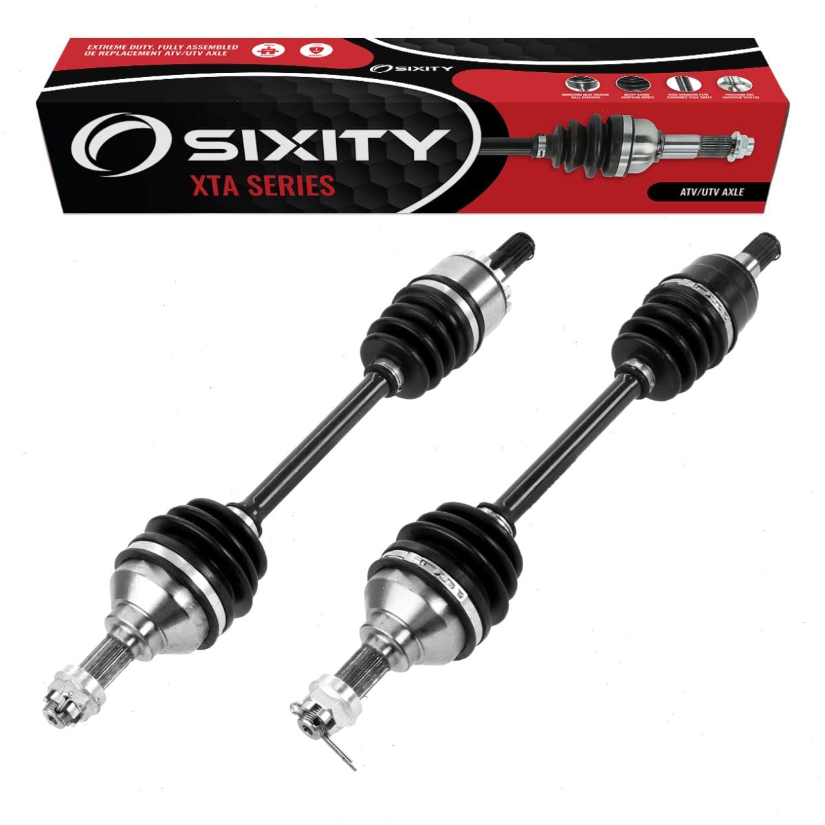 Sixity XTA Front Left & Right Axle Set - Compatible with Kawasaki Brute Force 750i 2014 (KVF750HEF 4X4I EPS 4X4) - Replacement ATV Axles for Off-Road & Trail Riding
