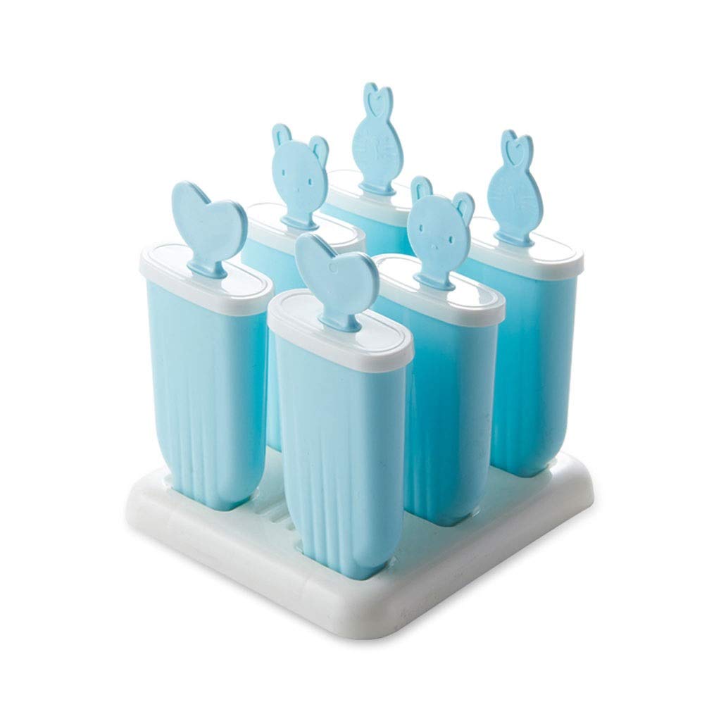 WENMENG2021 Reusable Ice Cube Trays with Lids - 6-Cavity Silicone Popsicle Molds for DIY Frozen Treats, Ice Pops & Ice Cream - BPA-Free, Leak-Proof Base (Blue) | Perfect for Summer Snacks, Kids Parties & Home Cocktails