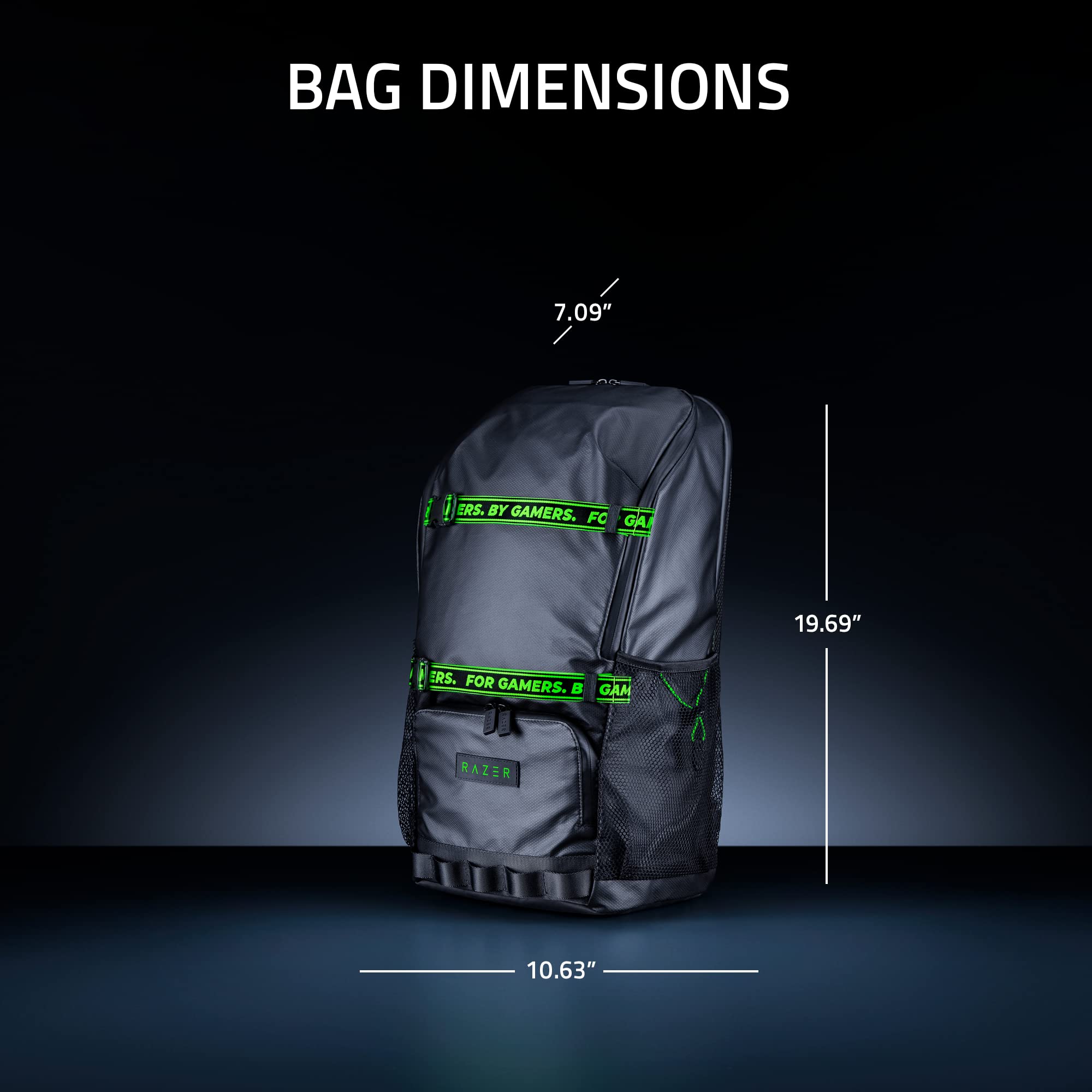 Razer Scout 16 Inch Gaming Laptop Backpack - Lightweight Water Resistant Travel Computer Bag for 16 Inch Notebooks - Perfect for Gaming, Work & School Commute - Black