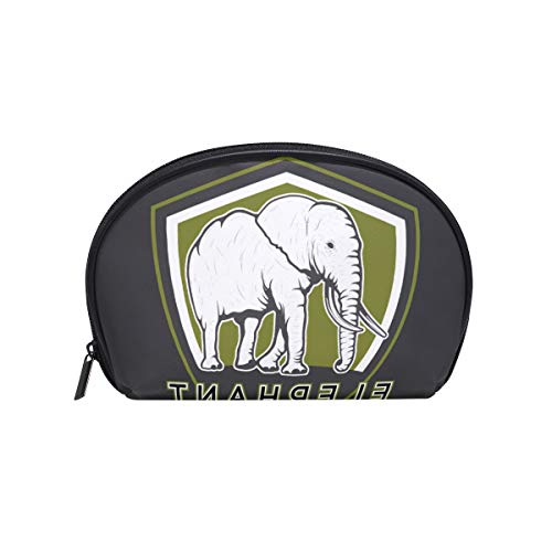 Elephant Logo Cosmetic Bag - Shell Shaped Makeup Pouch for Women | Travel Toiletry Organizer | Perfect for Beach Vacation, Bridal Shower Gift & Daily Essentials Storage