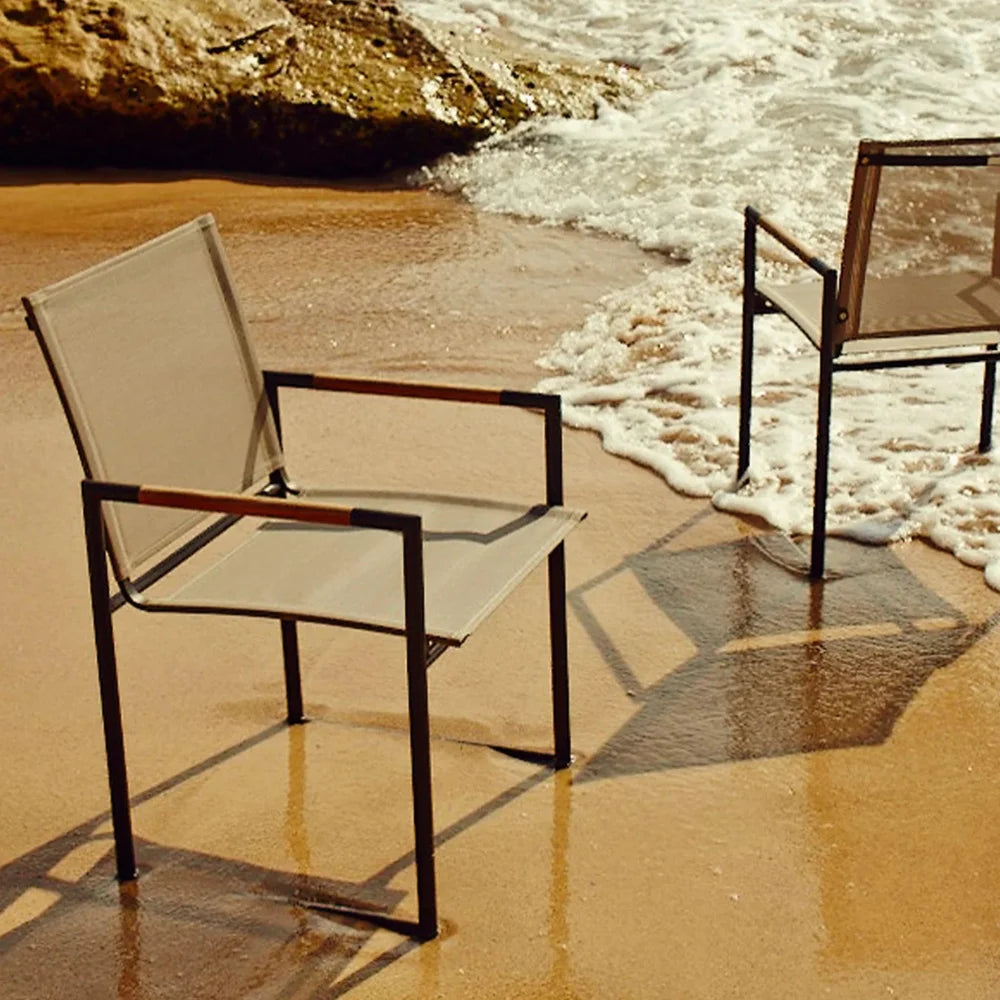 Lightweight Aluminum Outdoor Dining Chair - Weather-Resistant Patio Furniture for Garden, Poolside & Backyard Relaxation