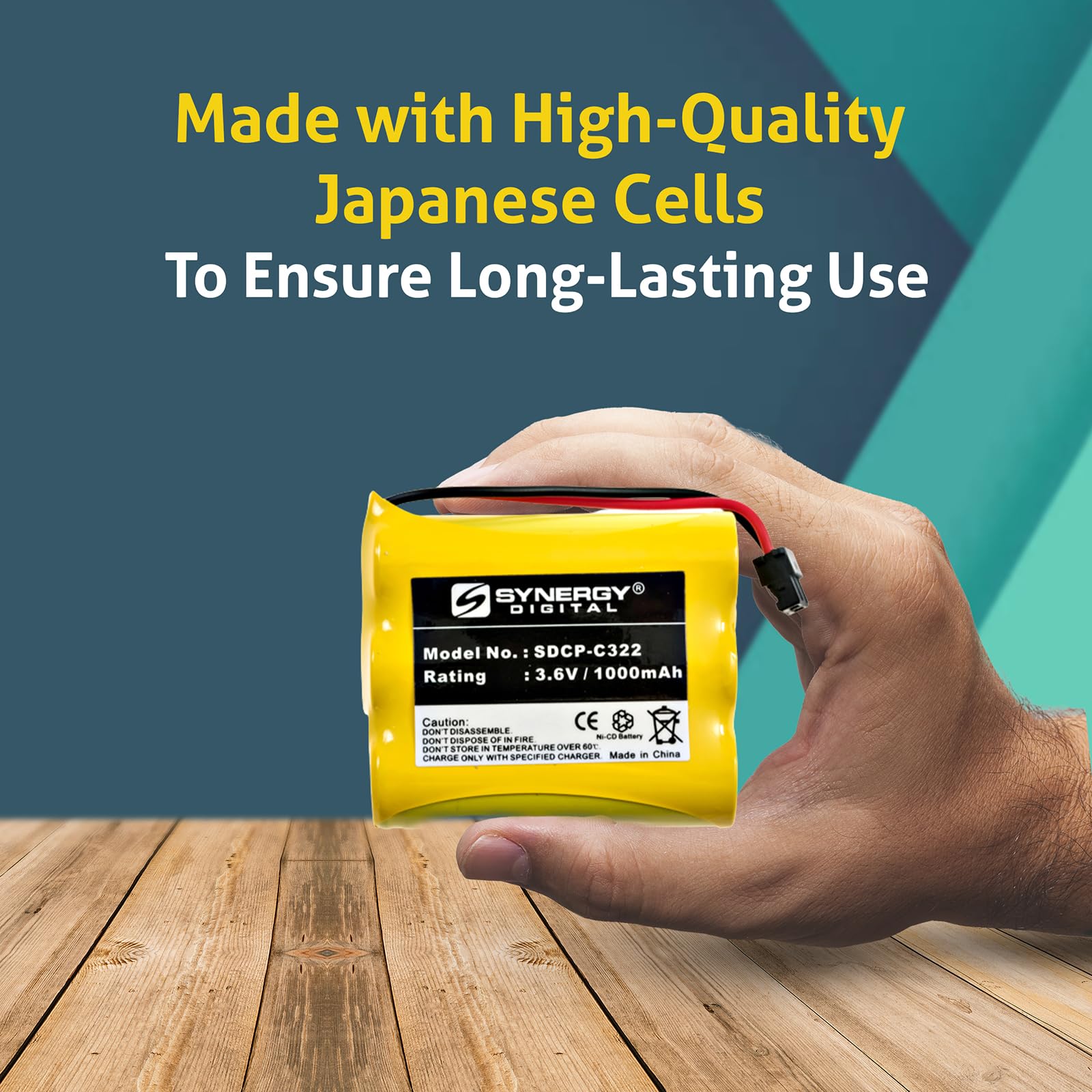 Synergy Digital Cordless Phone Replacement Battery - 3.6V 1000mAh Ni-CD Ultra High Capacity - Compatible with Radio Shack 43-1096 - Perfect for Home/Office Cordless Phones & Long-Lasting Power