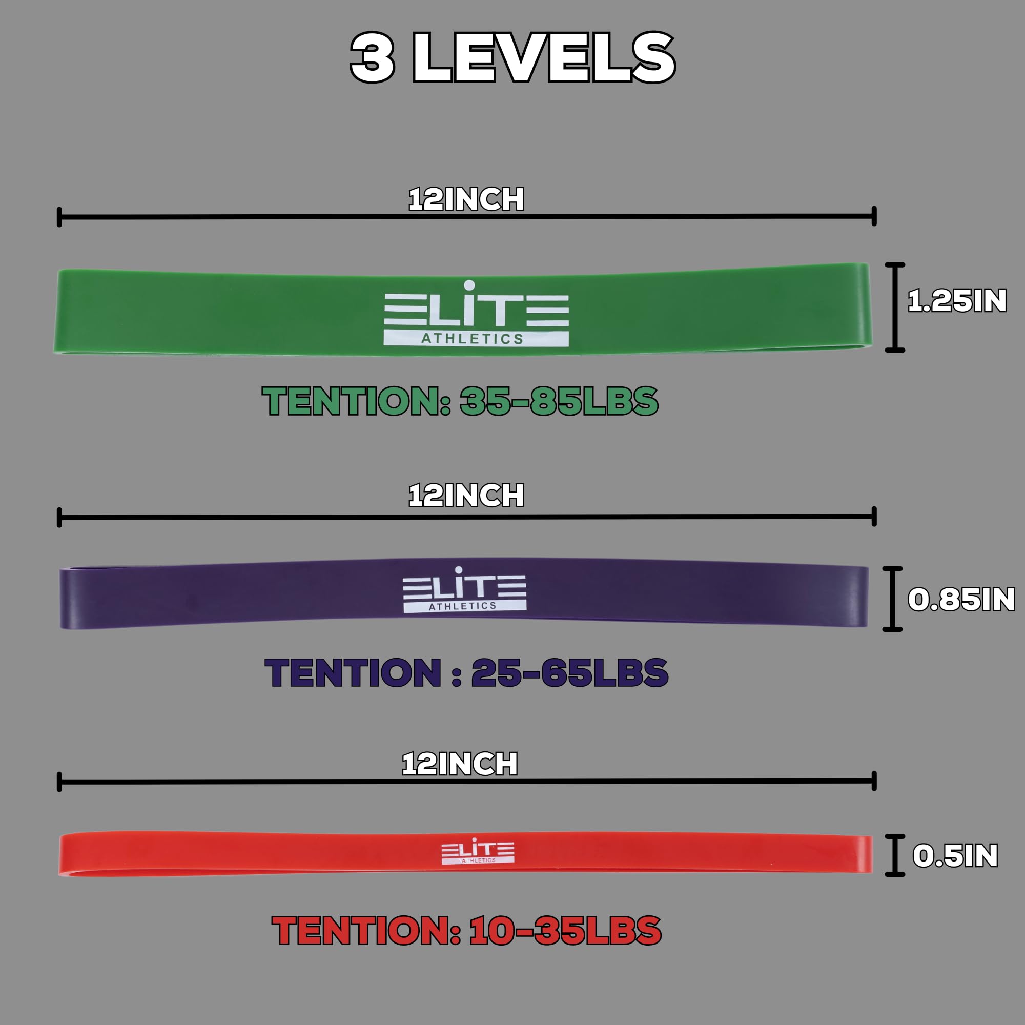 Premium Heavy Resistance Bands Set of 3 - Extra Thick Workout Bands for Deadlifts, Glute Activation & Booty Exercises - Ideal for Home Gym, CrossFit & Dynamic Warm Ups