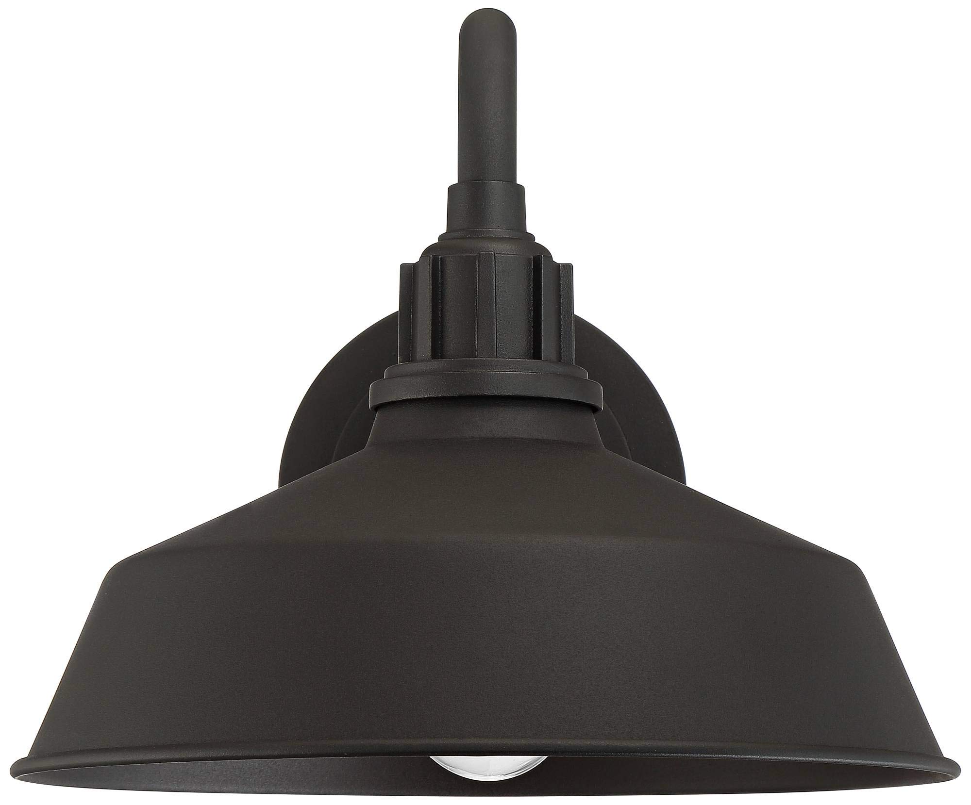 Franklin Iron Works Arnett Rustic Industrial Farmhouse Outdoor Barn Light Fixtures - Set of 2 Black Gooseneck Wall Sconces (10.5
