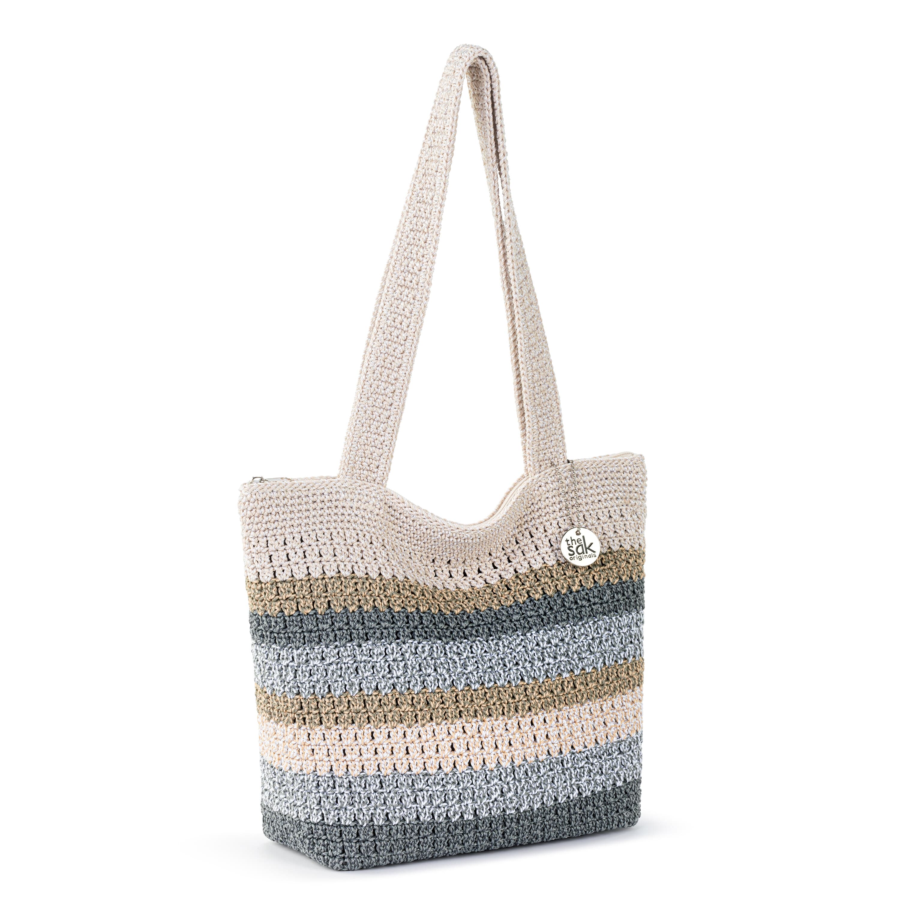 Hand Crochet Casual Tote Bag - Desert Stripe Design - Perfect for Beach, Shopping & Everyday Use