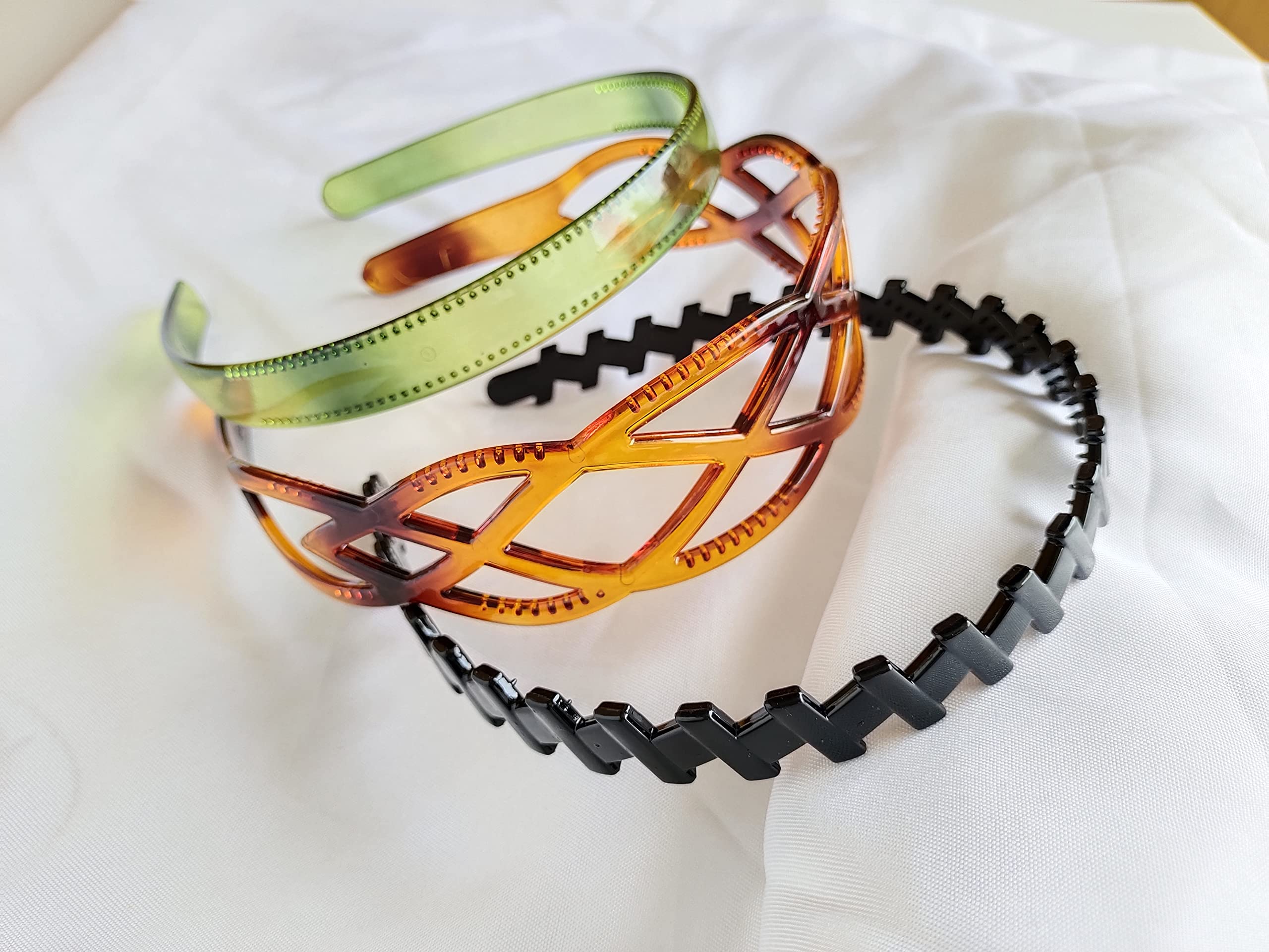SONPAL 6-Piece Korean Style Hair Accessories Set - Shell & Black Plastic Hairbands for Women & Girls | Perfect for School, Work, and Everyday Fashion
