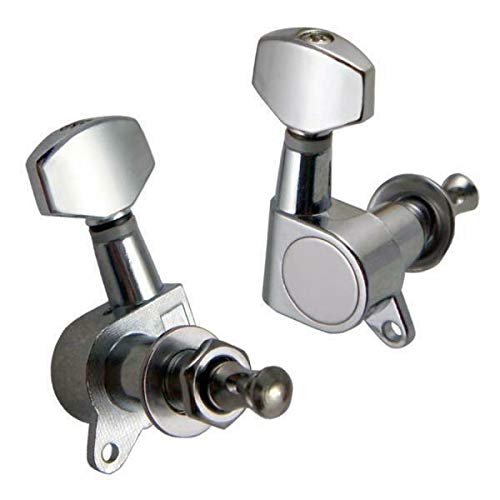 Premium 12R Enclosed Guitar Tuning Pegs - Silver Machine Heads for Electric Guitar String Tuning & Replacement Parts | Perfect for DIY Guitar Repair, Maintenance & Sound Optimization