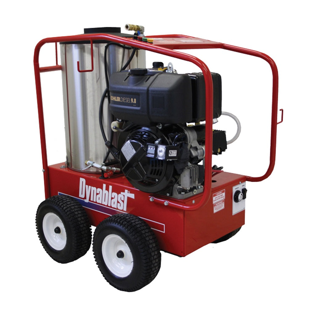 Dynablast 3000psi 4.0GPM Portable Diesel Hot Water Pressure Washer with Diesel Burner HK4030DDF - Ideal for Industrial Cleaning, Car Wash, and Heavy-Duty Surface Preparation