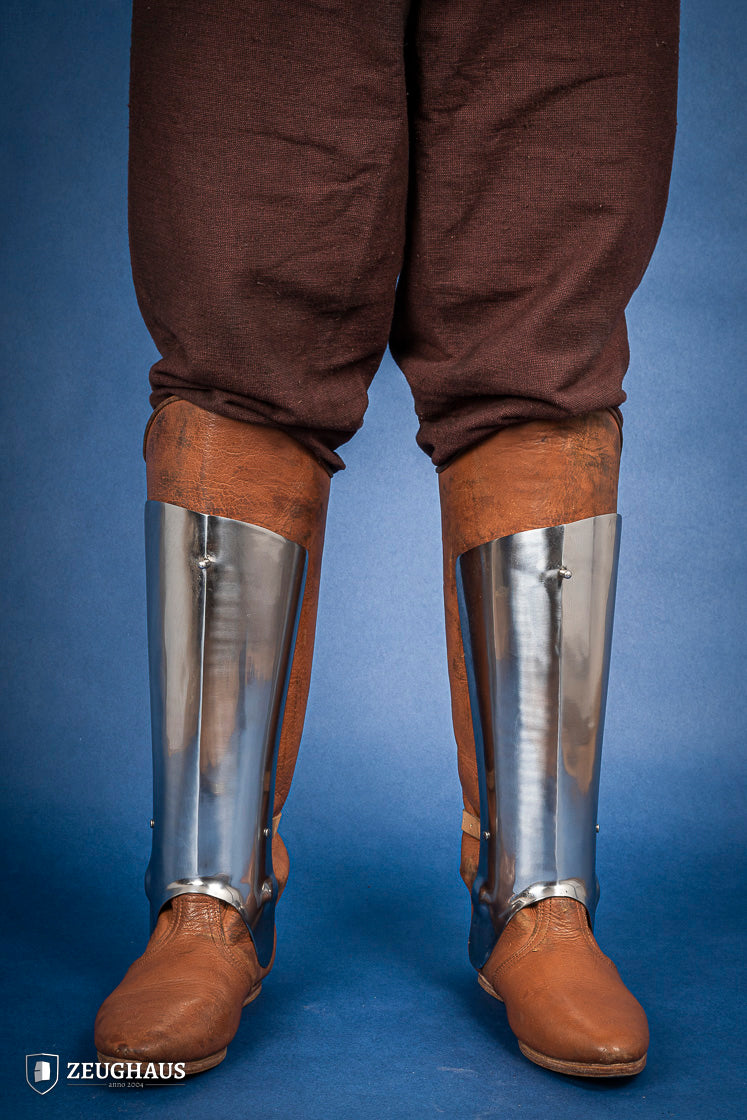 15th Century German Full Leg Armor - 1.2mm Polished Steel - Medieval Knight Costume & LARP Accessory for Renaissance Fairs, Cosplay, and Historical Reenactments