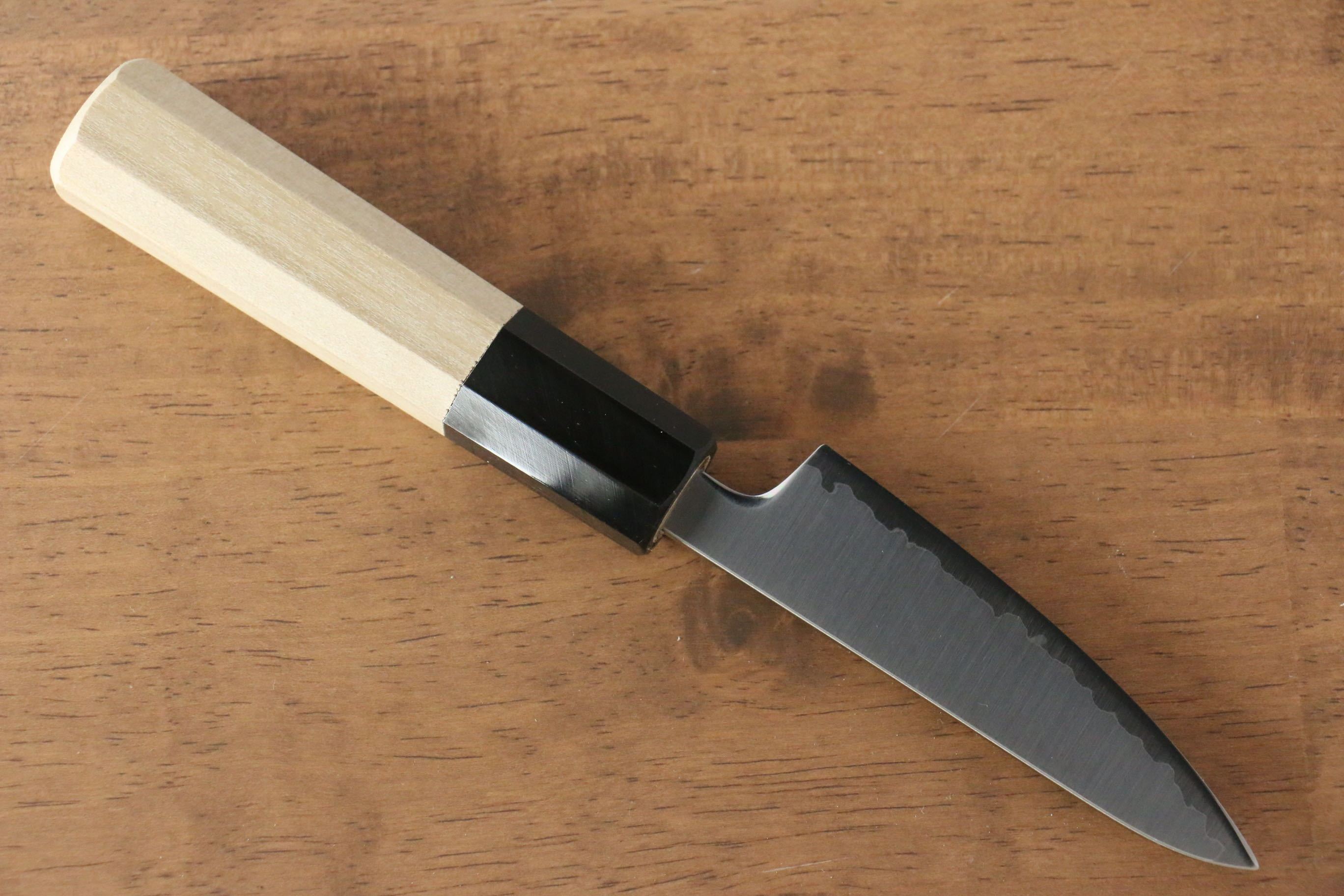 Premium Jikko SG2 Petty Utility Knife 80mm - Japanese Magnolia Wood Handle - Perfect for Slicing Fruits, Vegetables & Small Ingredients in Home Kitchen & Professional Cooking