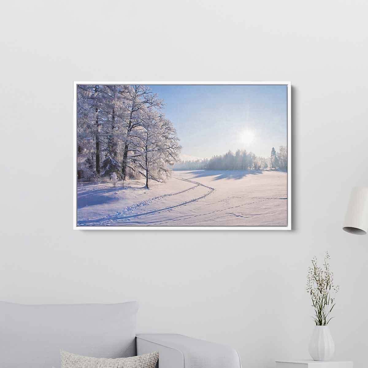 White Landscape Wall Art Canvas Print - Modern Home Decor for Living Room, Bedroom & Office - 4623