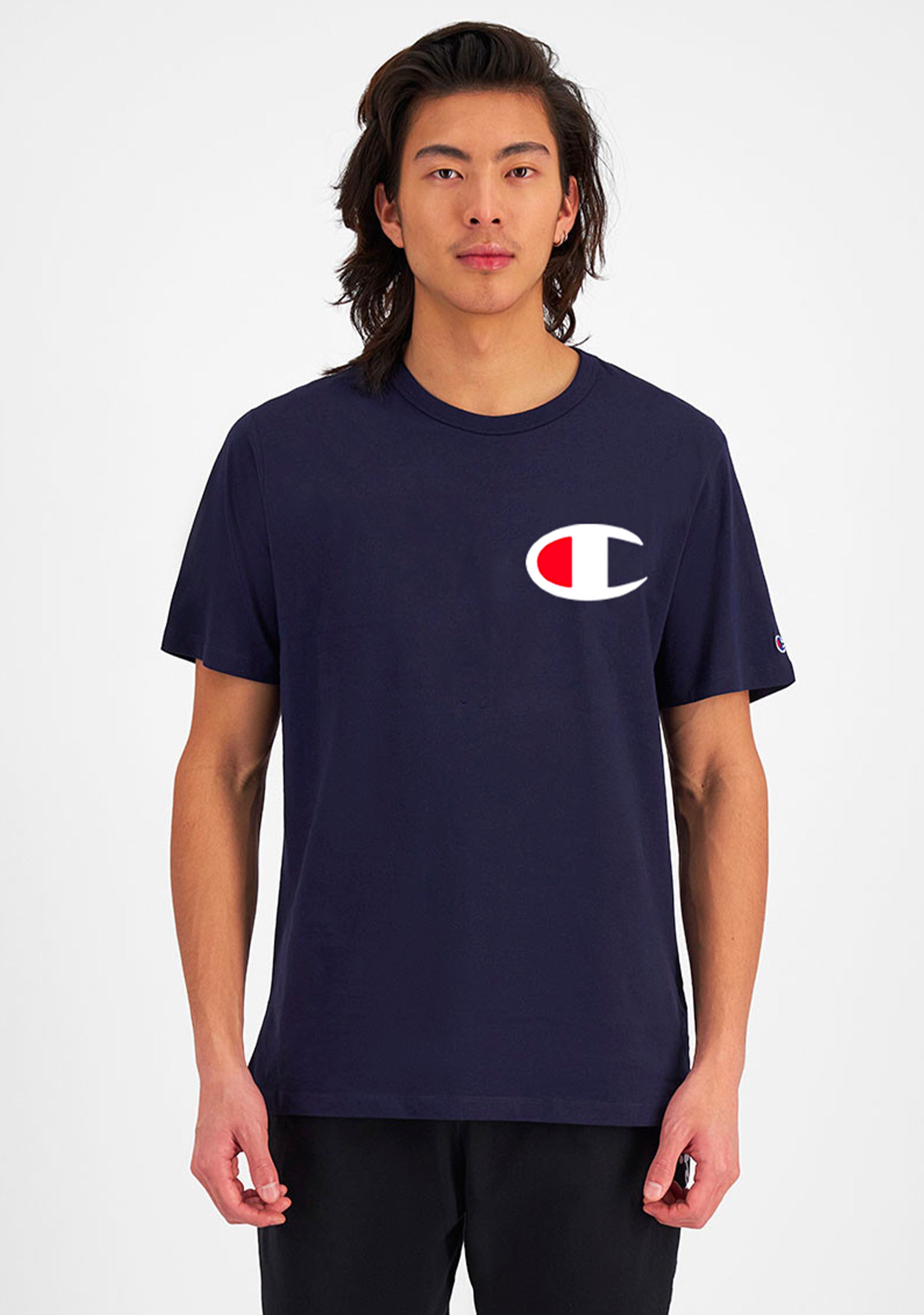 Champion Men's C Logo Short Sleeve T-Shirt - Soft Cotton Crew Neck Casual Tee for Everyday Wear | Gym, Workout, Streetwear & Lounge Outfits