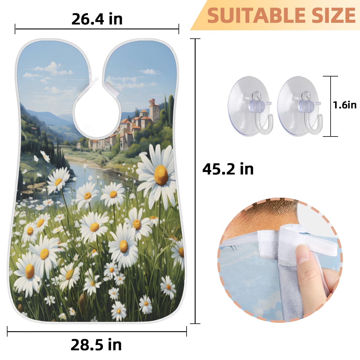 **Men's Beard Shaving Bib with Waterproof Apron - Hair Dye & Makeup Cape for Barbers & Stylists - Sink Hair Catcher for Easy Cleanup - Perfect Gift for Grooming & Salon Use**    *(Ideal for home barbering, salon styling, beard trimming, hair dyeing, and makeup application - keeps sinks clean and prevents mess!)*