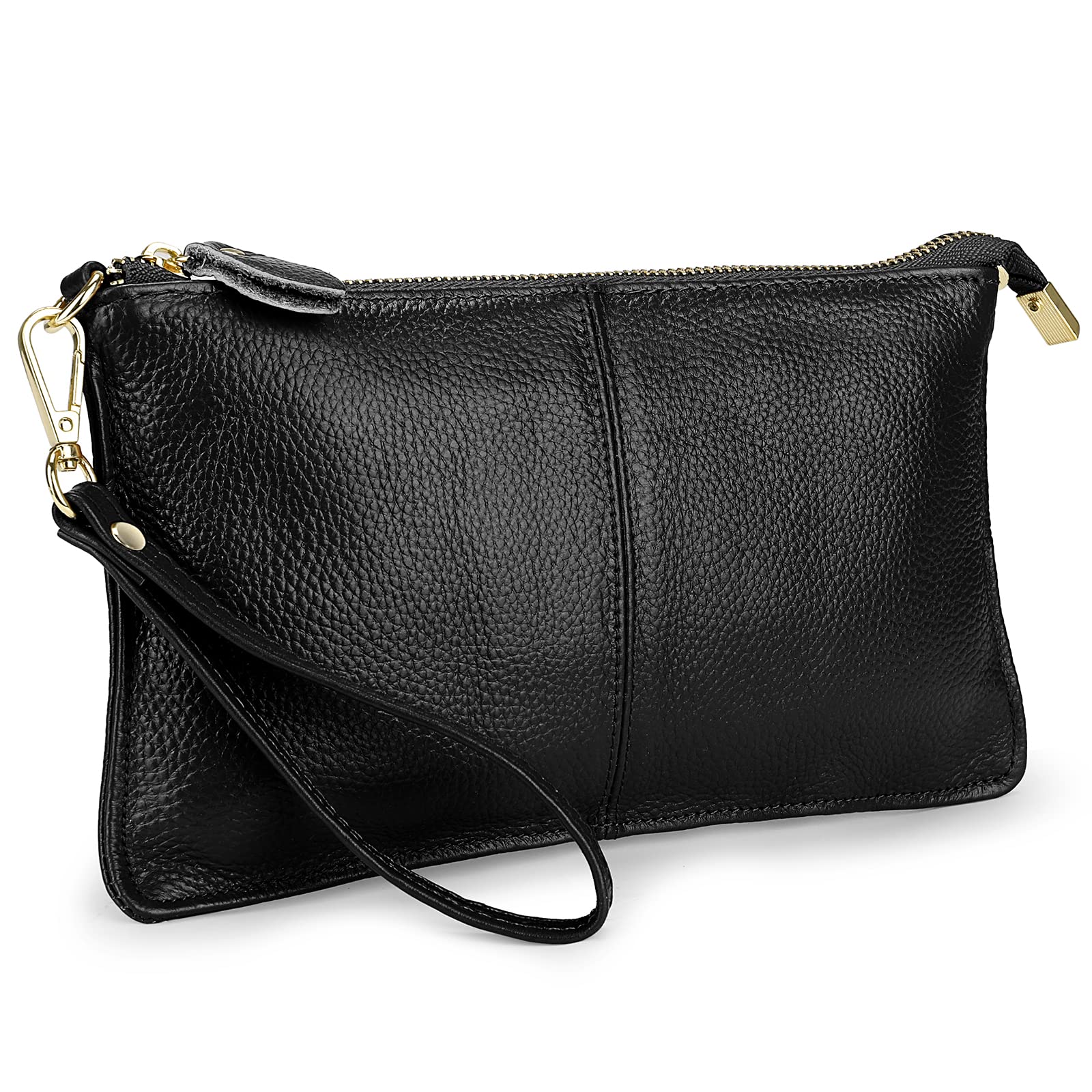 Uromee Genuine Leather Wristlet Wallet Clutch for Women - Crossbody Bag with Detachable Shoulder Strap - Perfect for Parties, Travel & Everyday Use