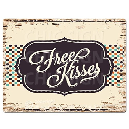 FREE KISSES Metal Wall Sign - 9