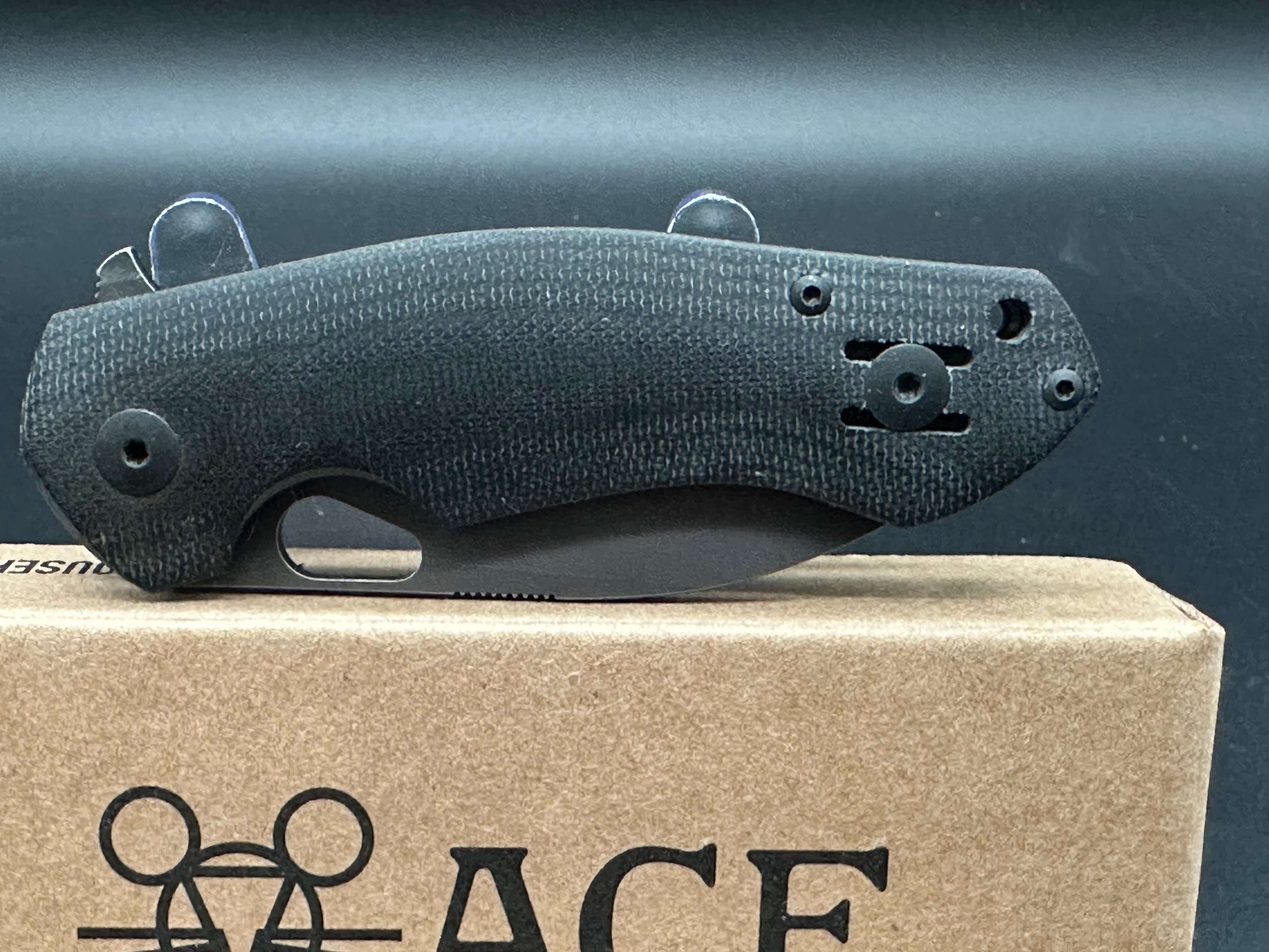 Giant Mouse Biblio Folding Knife - Black Micarta Handle, Premium EDC Pocket Knife for Outdoor, Camping, and Everyday Carry